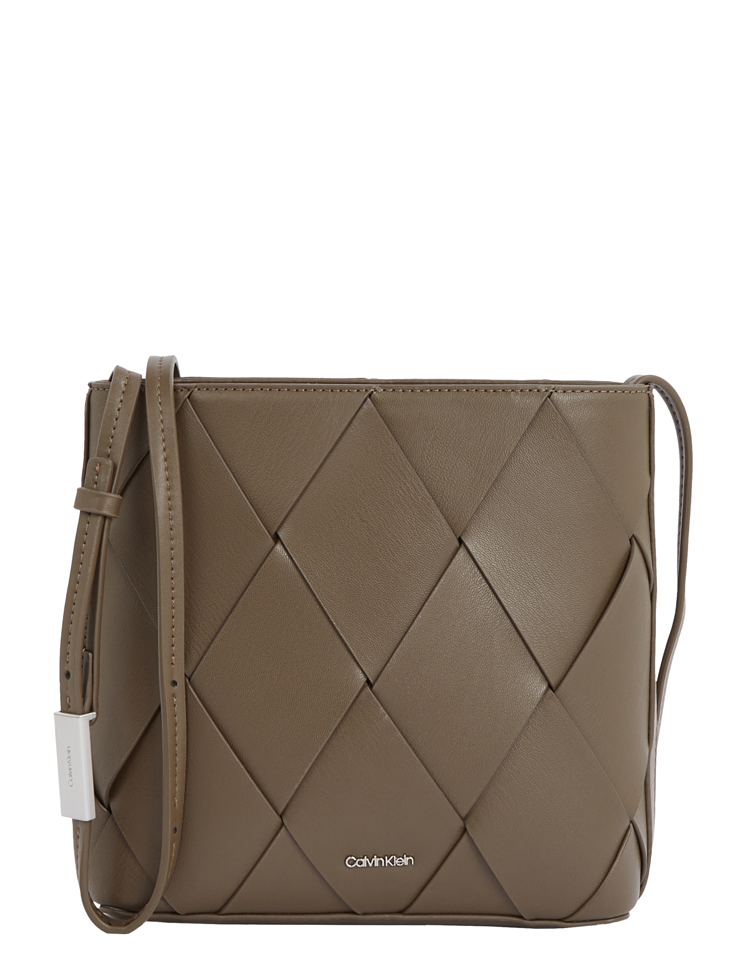 Calvin Klein CK WOVEN SQUARE CROSSBODY - Torby - TEAK / khaki/green