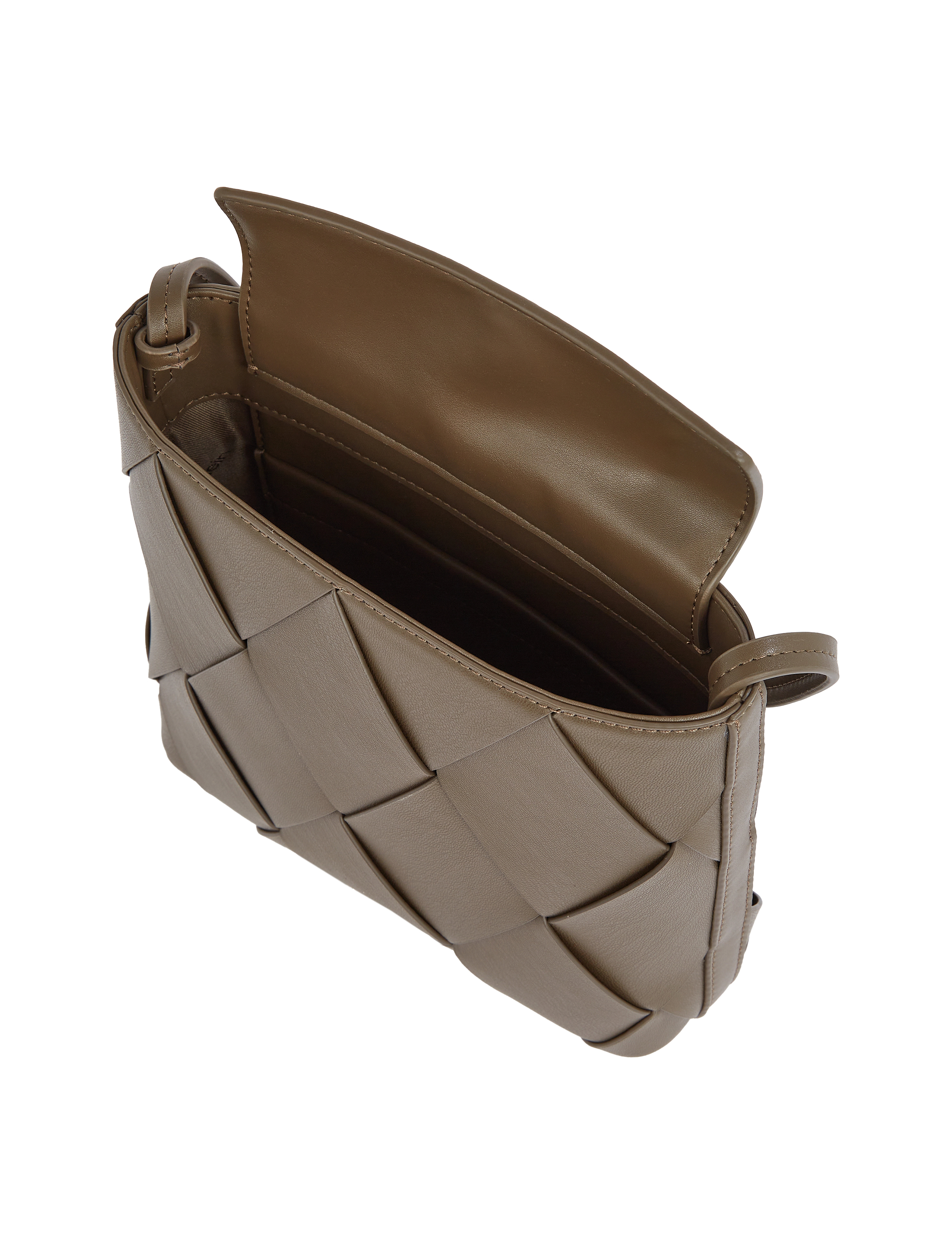 Calvin Klein - CK WOVEN SQUARE CROSSBODY - crossbody bags - teak - 1
