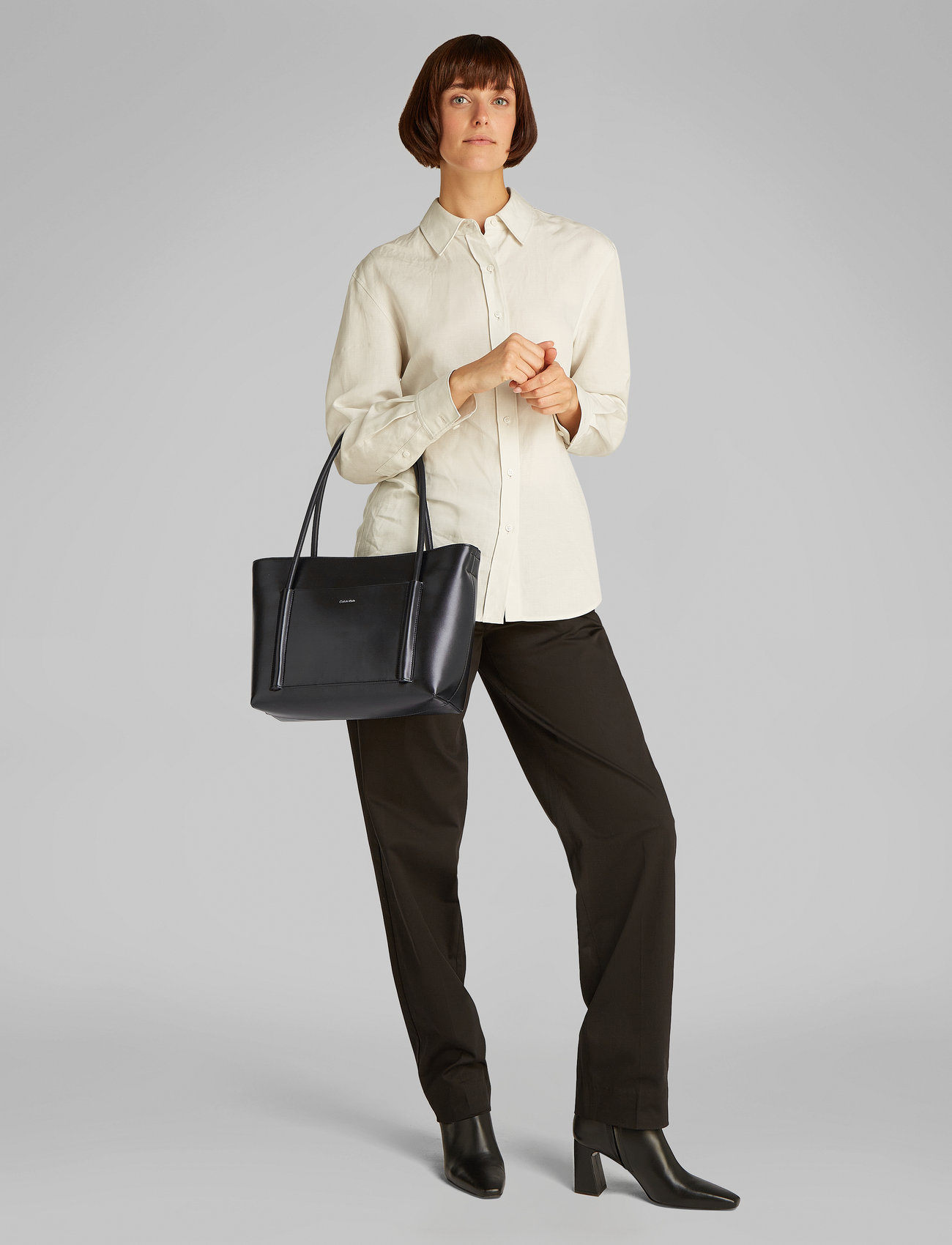 Calvin Klein - CK LINN MEDIUM SHOPPER - shoppingväskor - ck black - 0