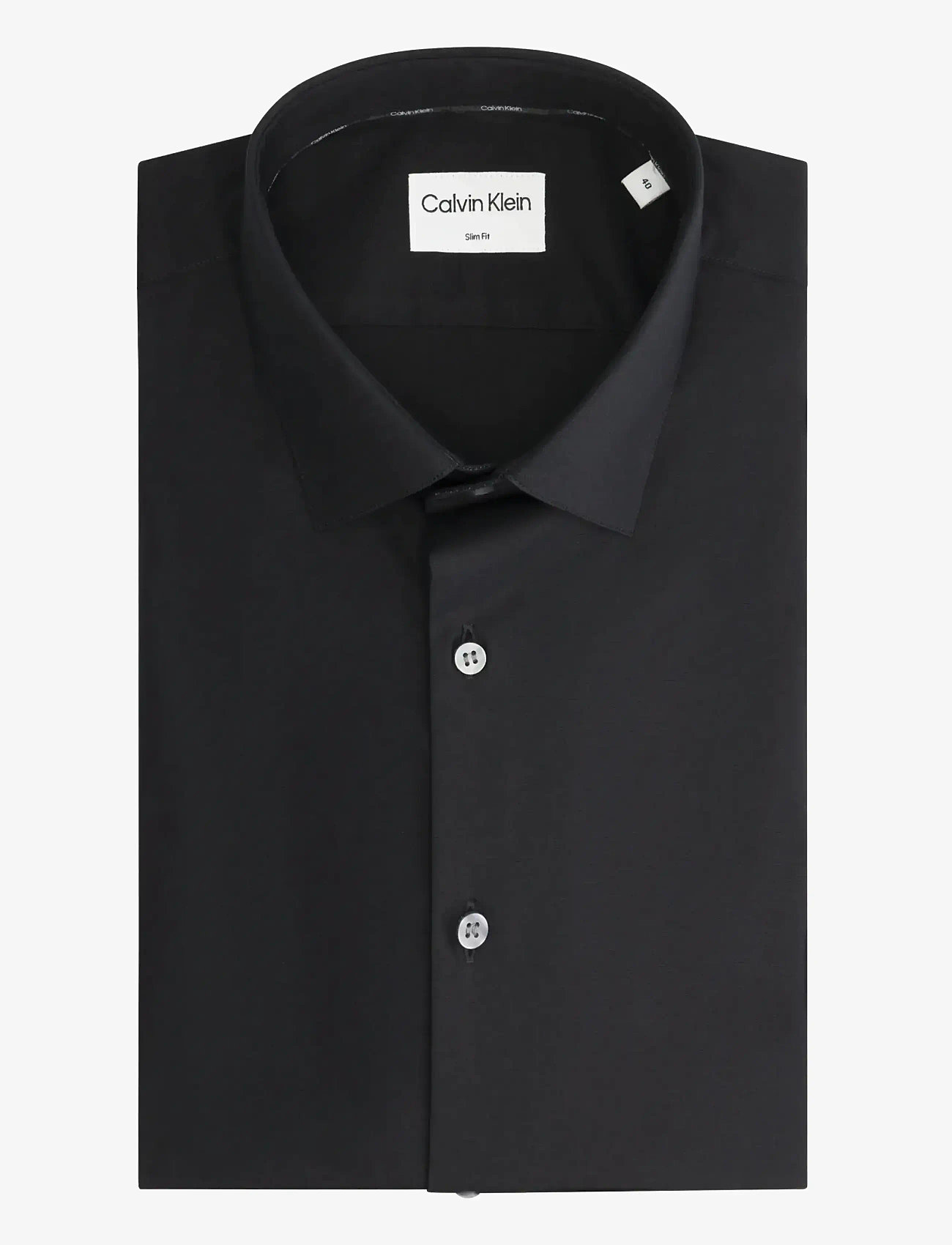 Calvin Klein - SLIM ESNTL POPLIN NOS STR SLD - muodolliset kauluspaidat - black - 2