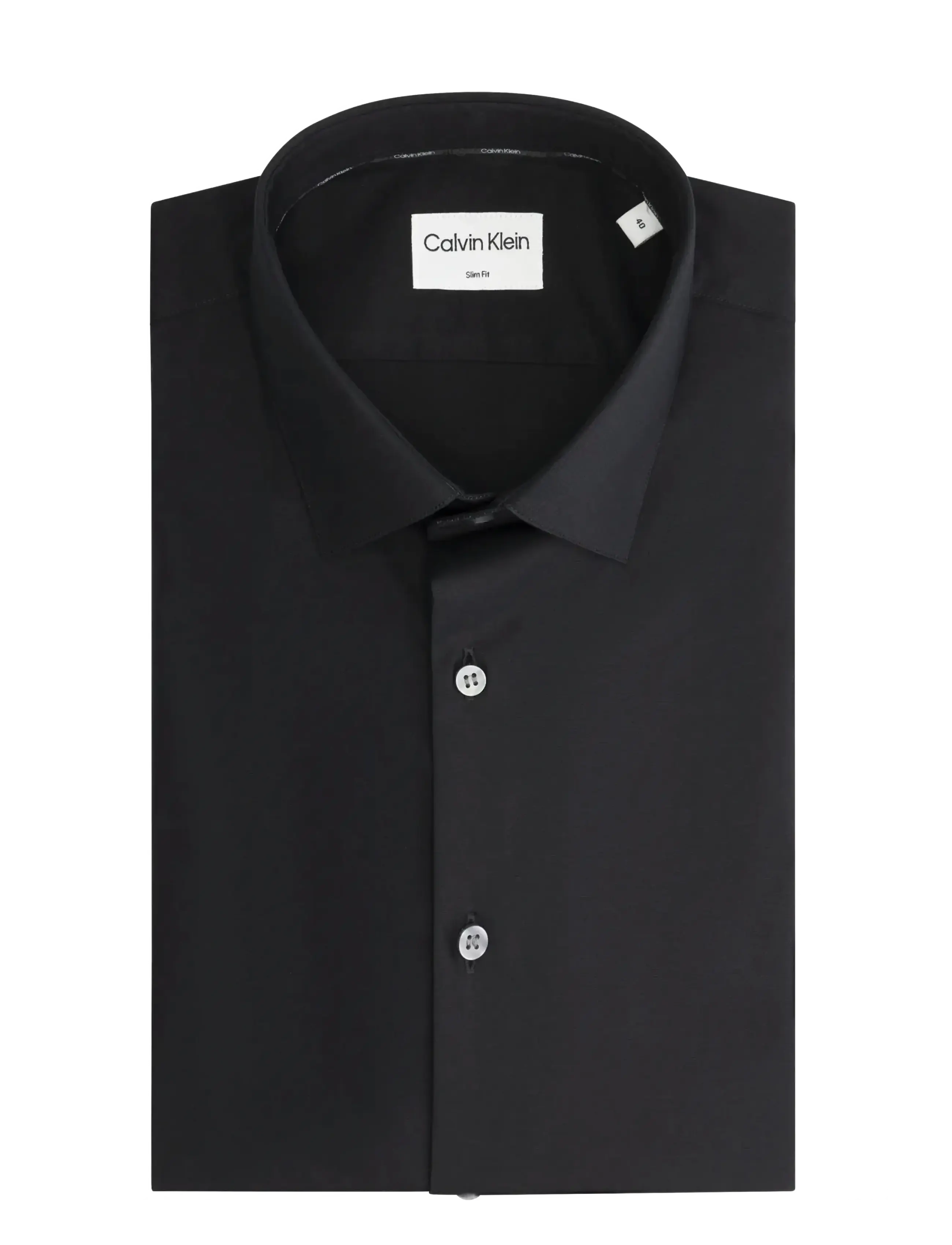 Calvin Klein - SLIM ESNTL POPLIN NOS STR SLD - formelle hemden - black - 2