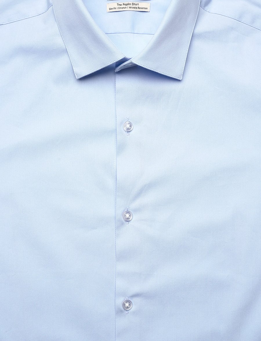 Calvin Klein - SLIM ESNTL POPLIN NOS STR SLD - kostymskjortor - calm blue - 2