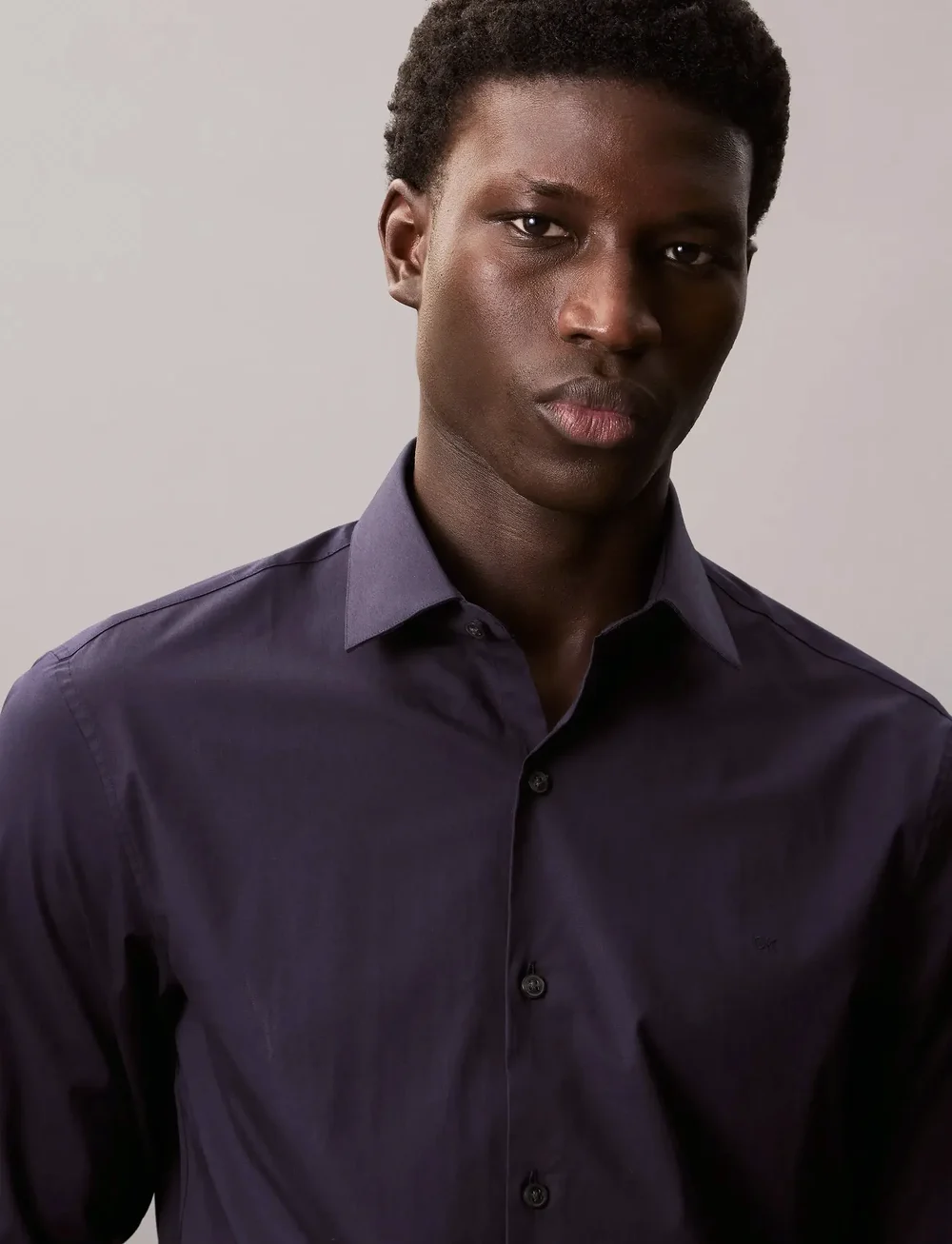 Calvin Klein - SLIM ESNTL POPLIN NOS STR SLD - formelle hemden - night sky - 4