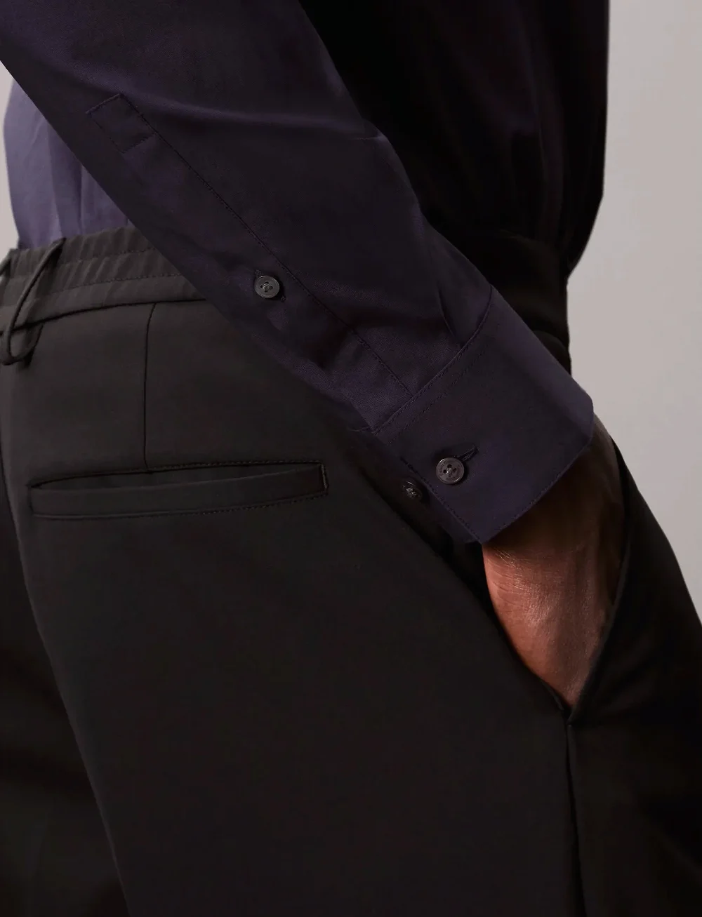 Calvin Klein - SLIM ESNTL POPLIN NOS STR SLD - formelle hemden - night sky - 5