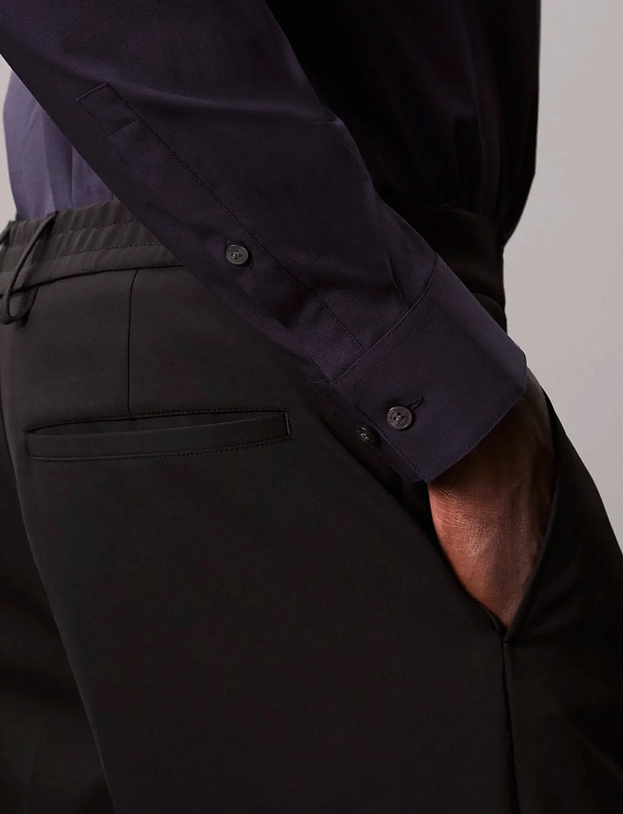 Calvin Klein - SLIM ESNTL POPLIN NOS STR SLD - kostymskjortor - night sky - 5