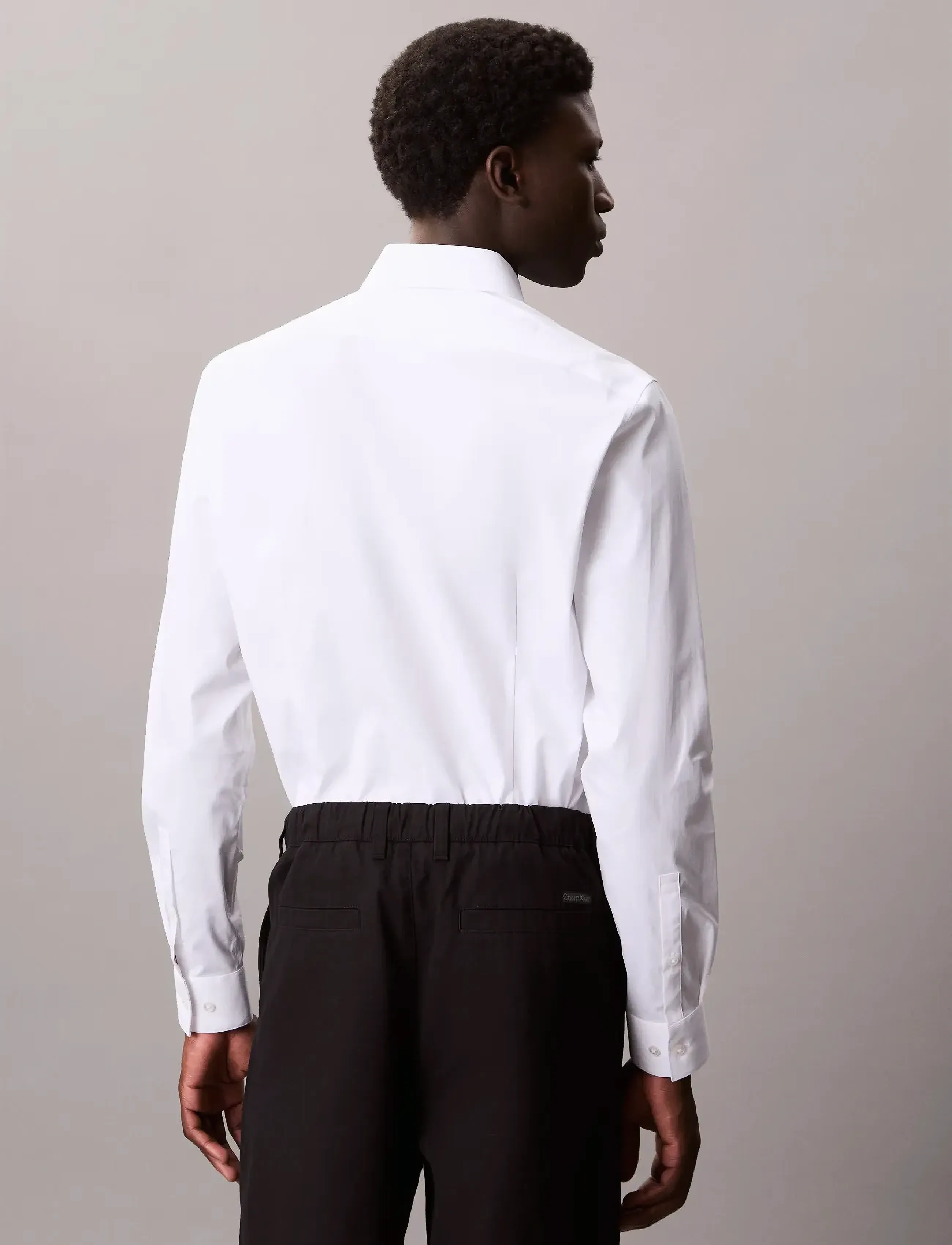Calvin Klein - SLIM ESNTL POPLIN NOS STR SLD - formelle skjorter - white - 3