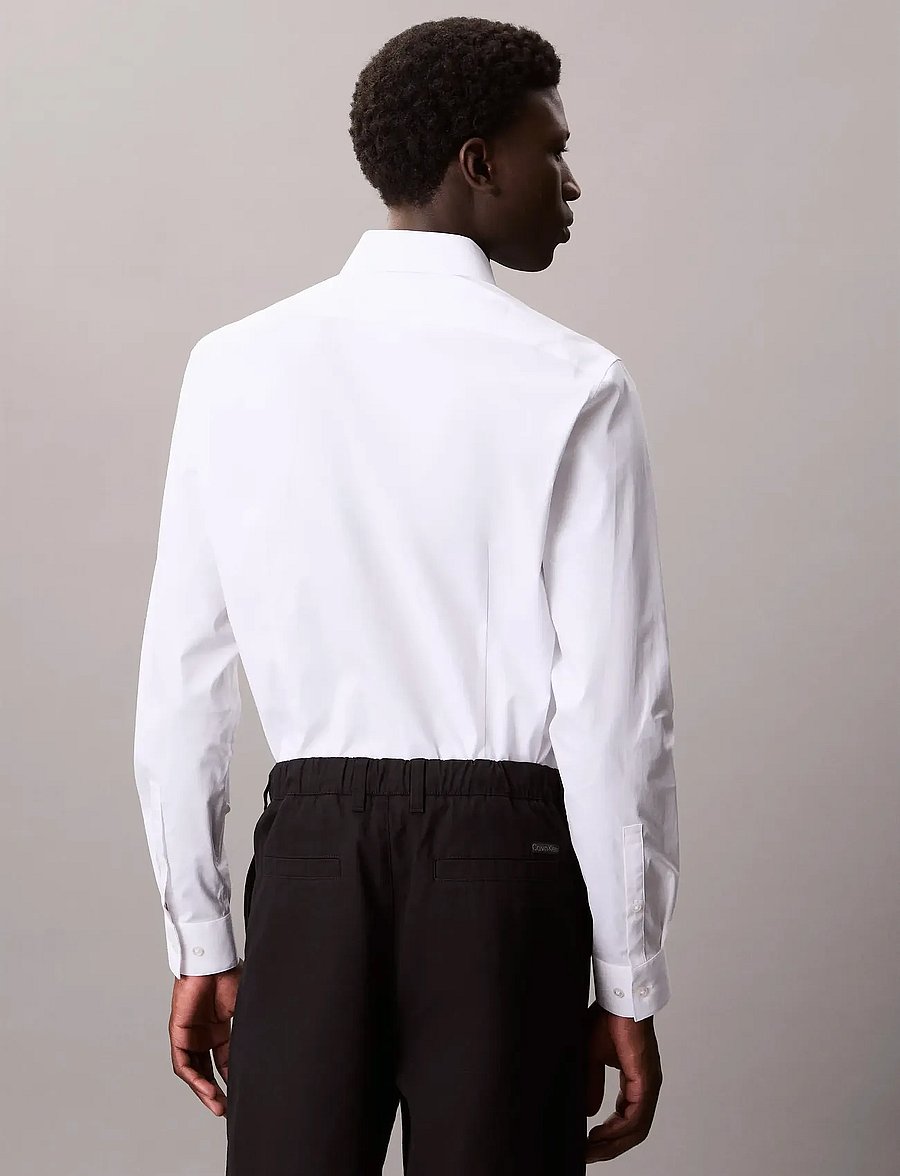 Calvin Klein - SLIM ESNTL POPLIN NOS STR SLD - kostymskjortor - white - 3