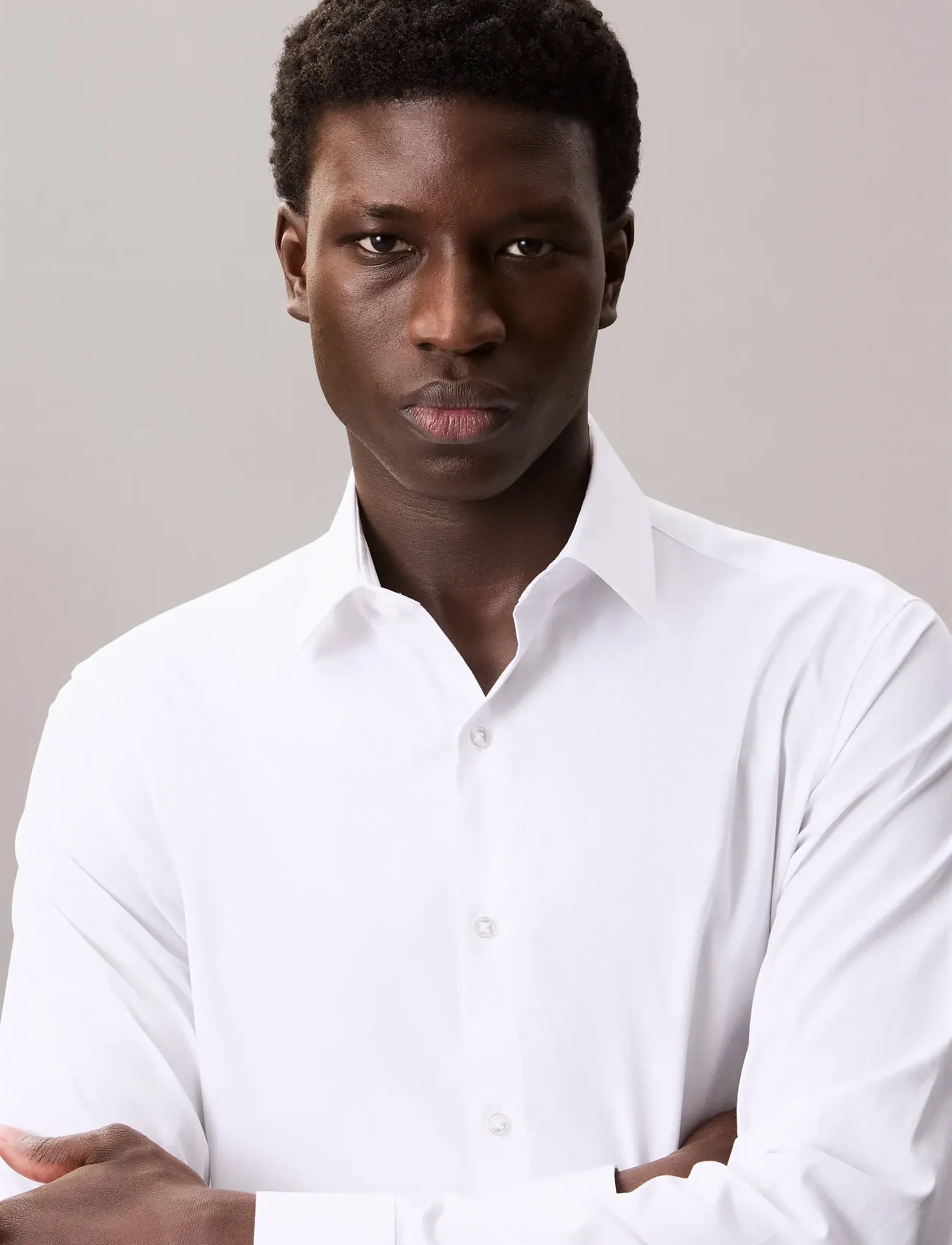 Calvin Klein - SLIM ESNTL POPLIN NOS STR SLD - formelle skjorter - white - 4