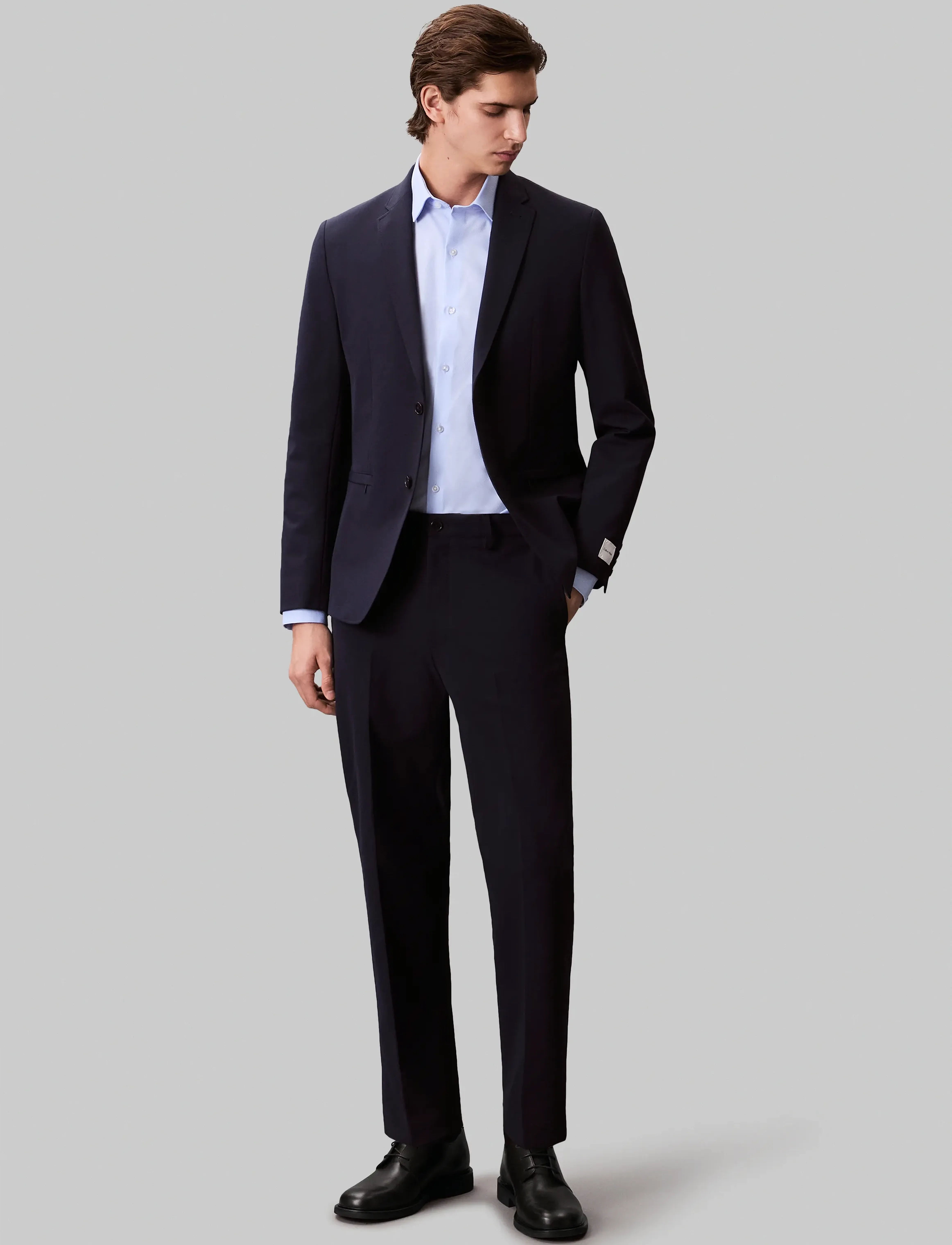 Calvin Klein - SLIM STR COLLAR SLD - blue - 3