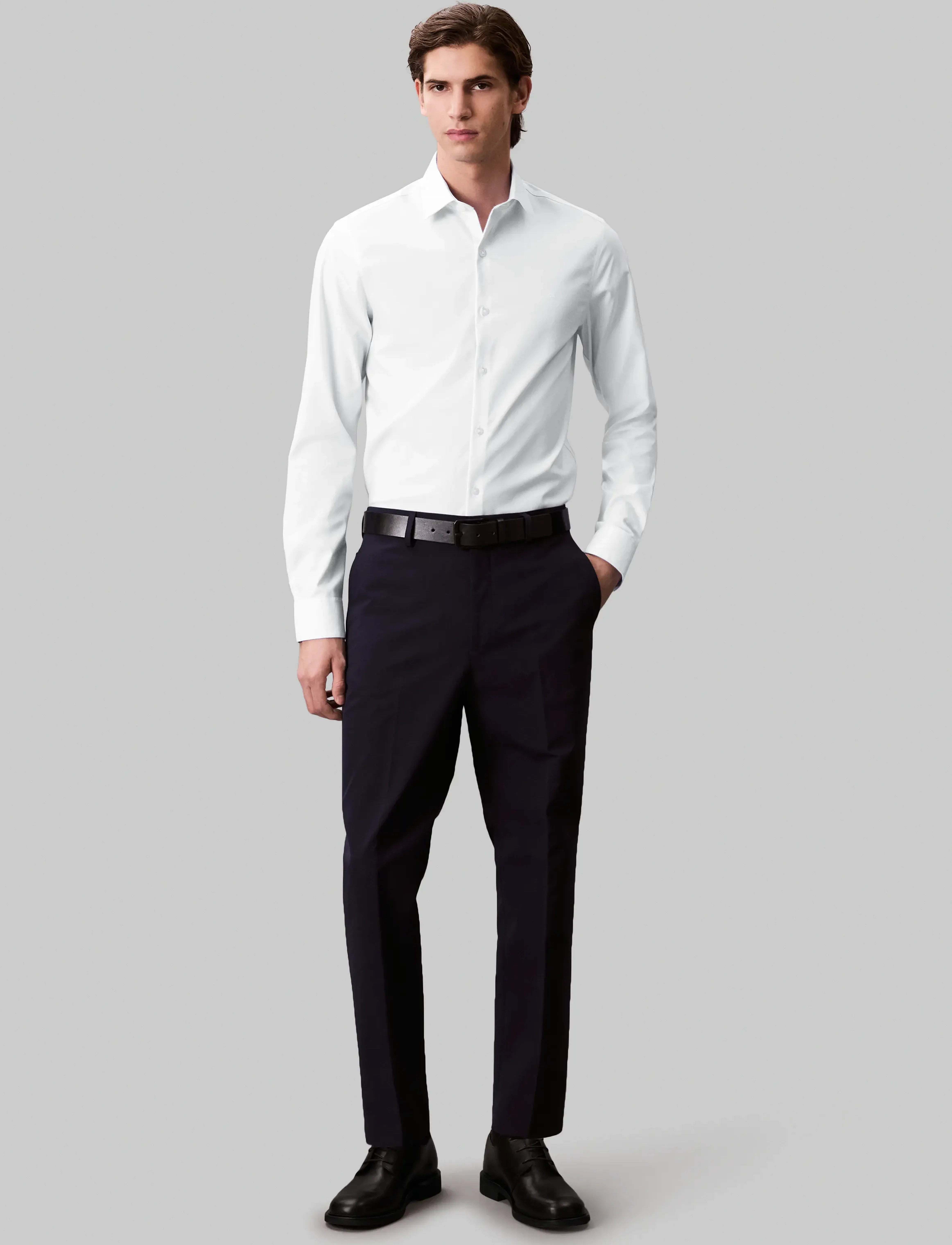 Calvin Klein - SLIM STR COLLAR SLD - white - 3