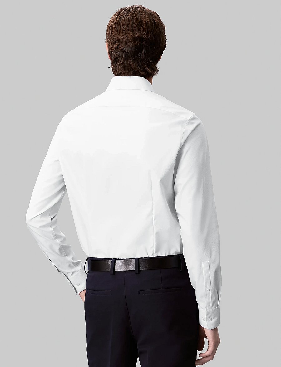 Calvin Klein - SLIM STR COLLAR SLD - white - 4