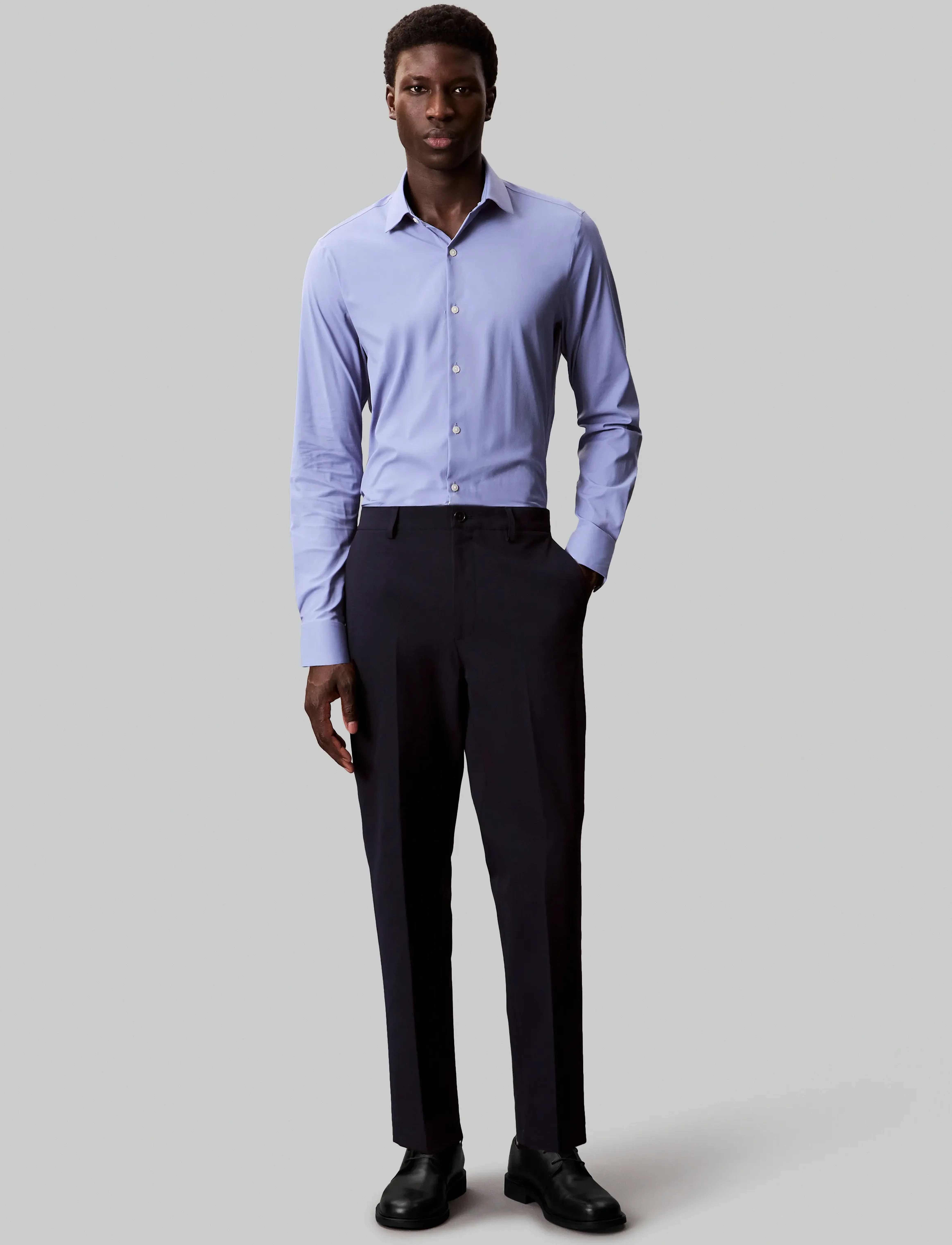 Calvin Klein - SLIM PERF WOVEN STR SLD - blue dust - 3