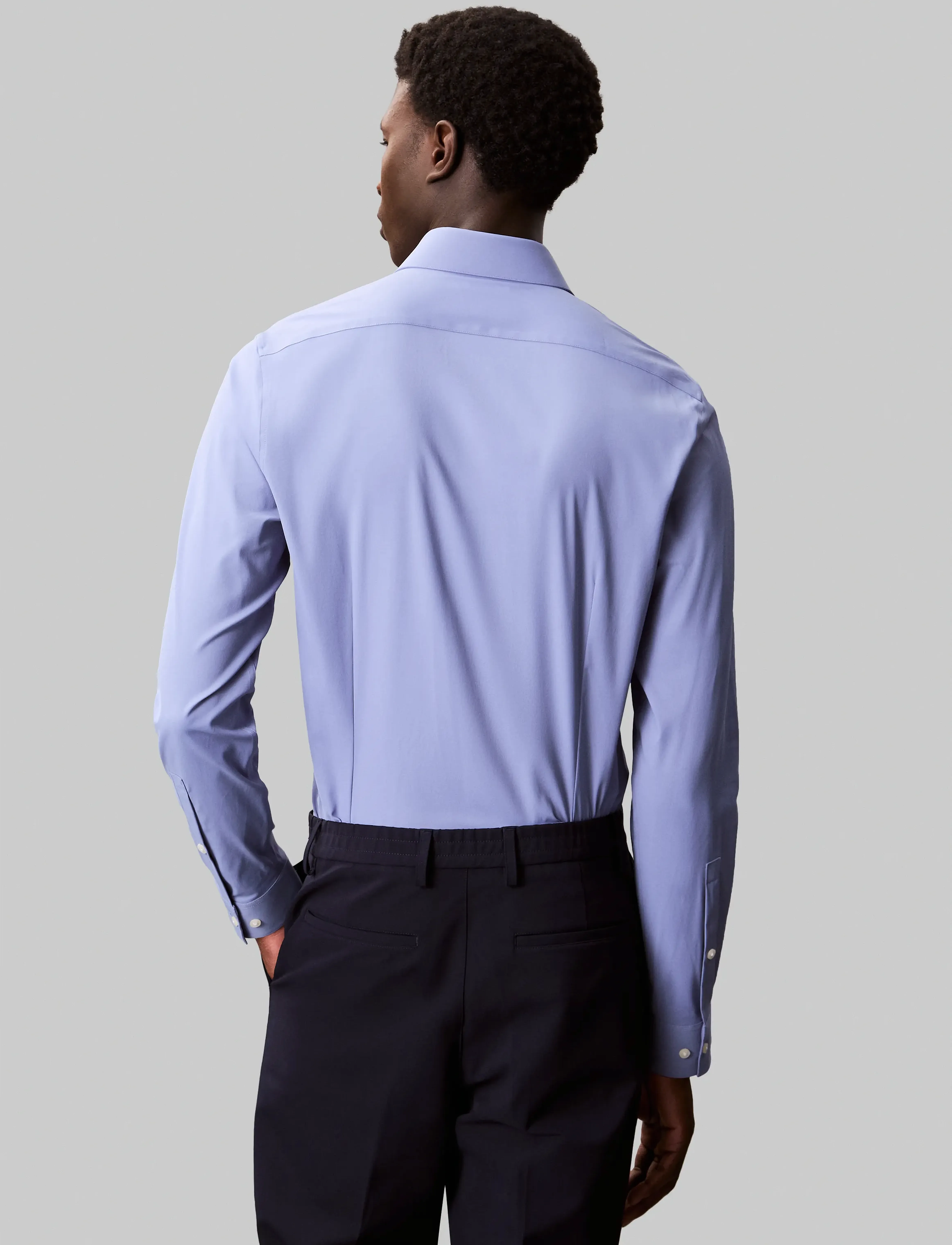 Calvin Klein - SLIM PERF WOVEN STR SLD - blue dust - 4