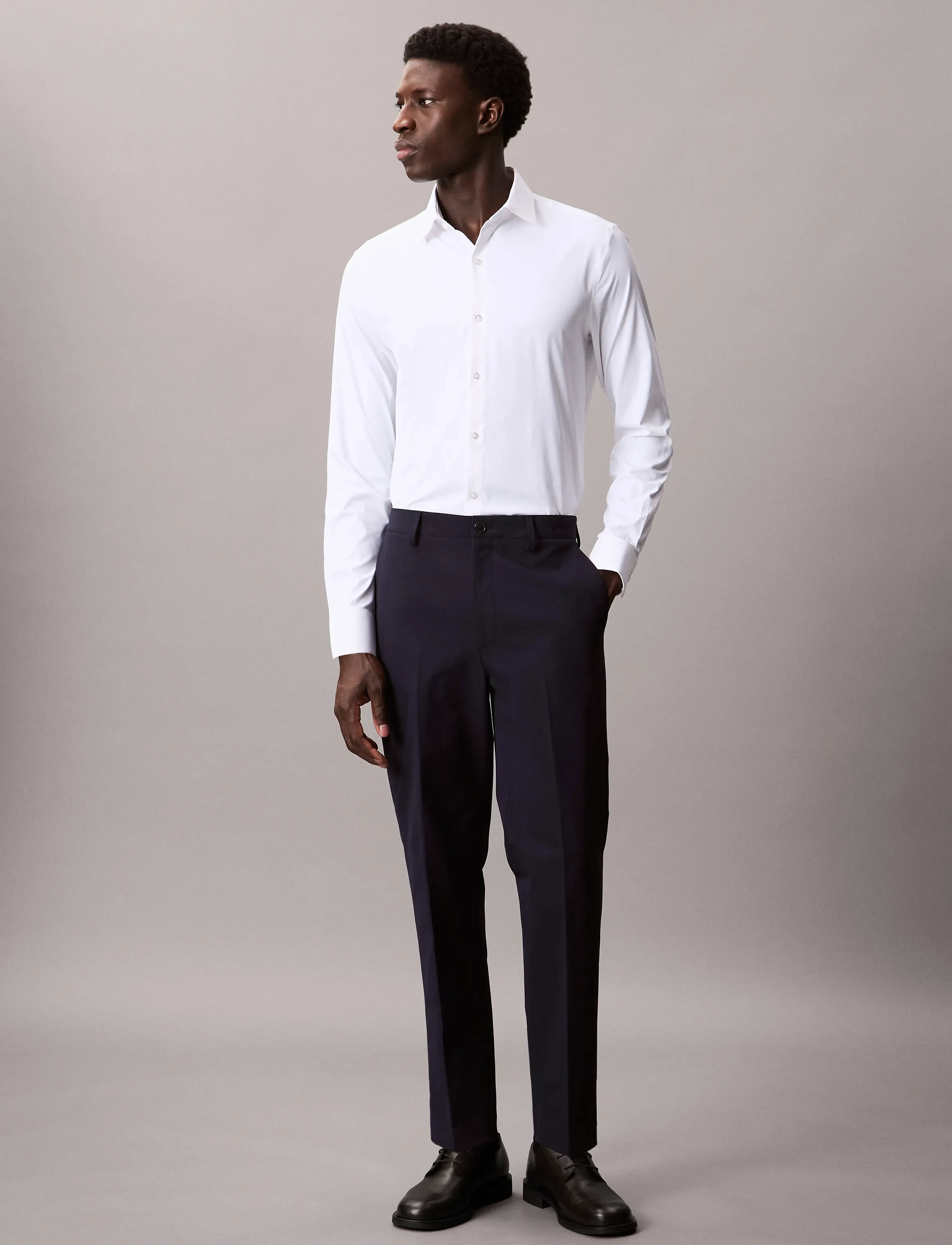 Calvin Klein - SLIM PERF WOVEN STR SLD - white - 3