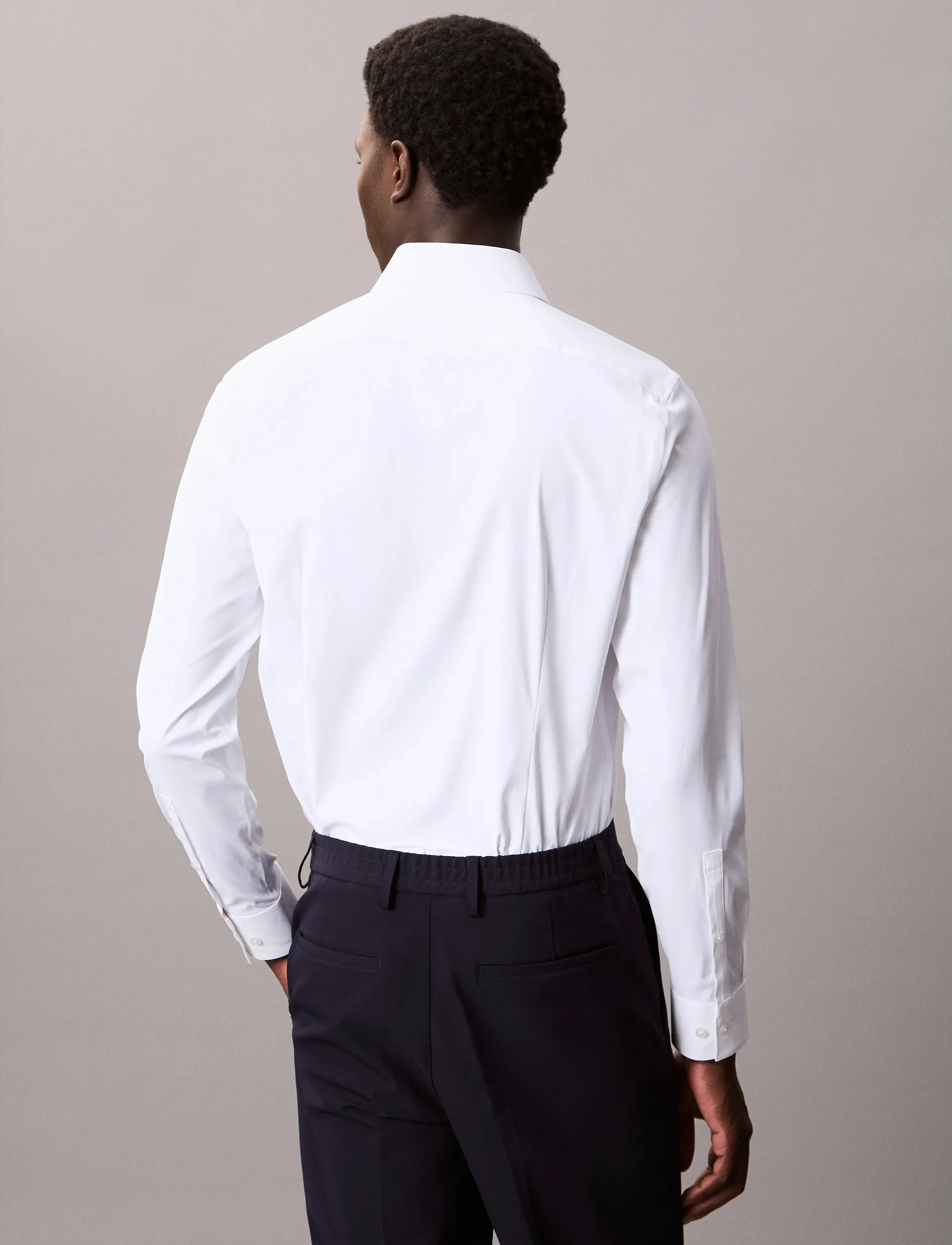 Calvin Klein - SLIM PERF WOVEN STR SLD - white - 4