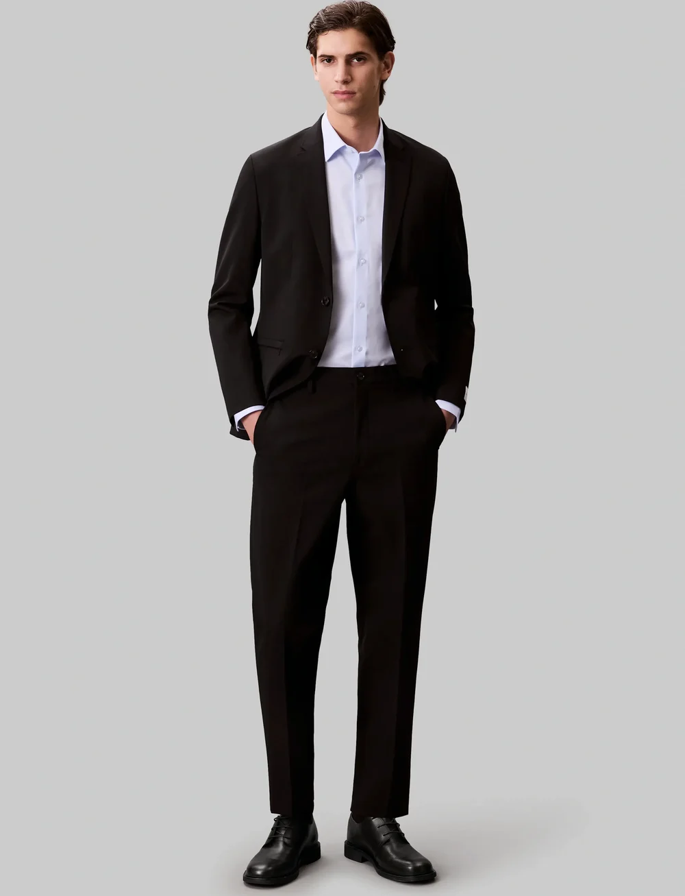 Calvin Klein - SLIM REF CTN STR SLD - pidulikud särgid - blue - 3