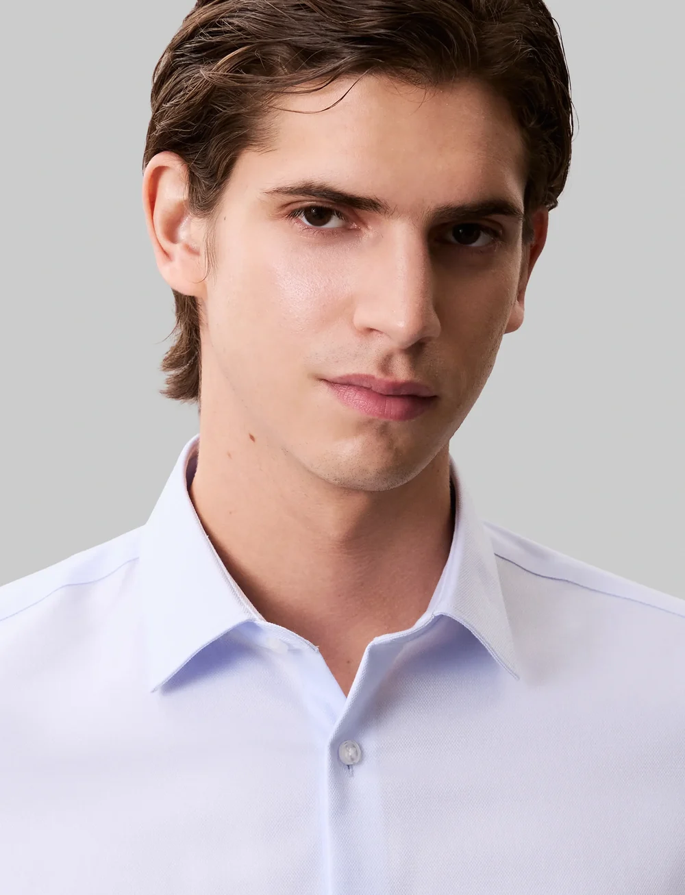 Calvin Klein - SLIM REF CTN STR SLD - pidulikud särgid - blue - 5