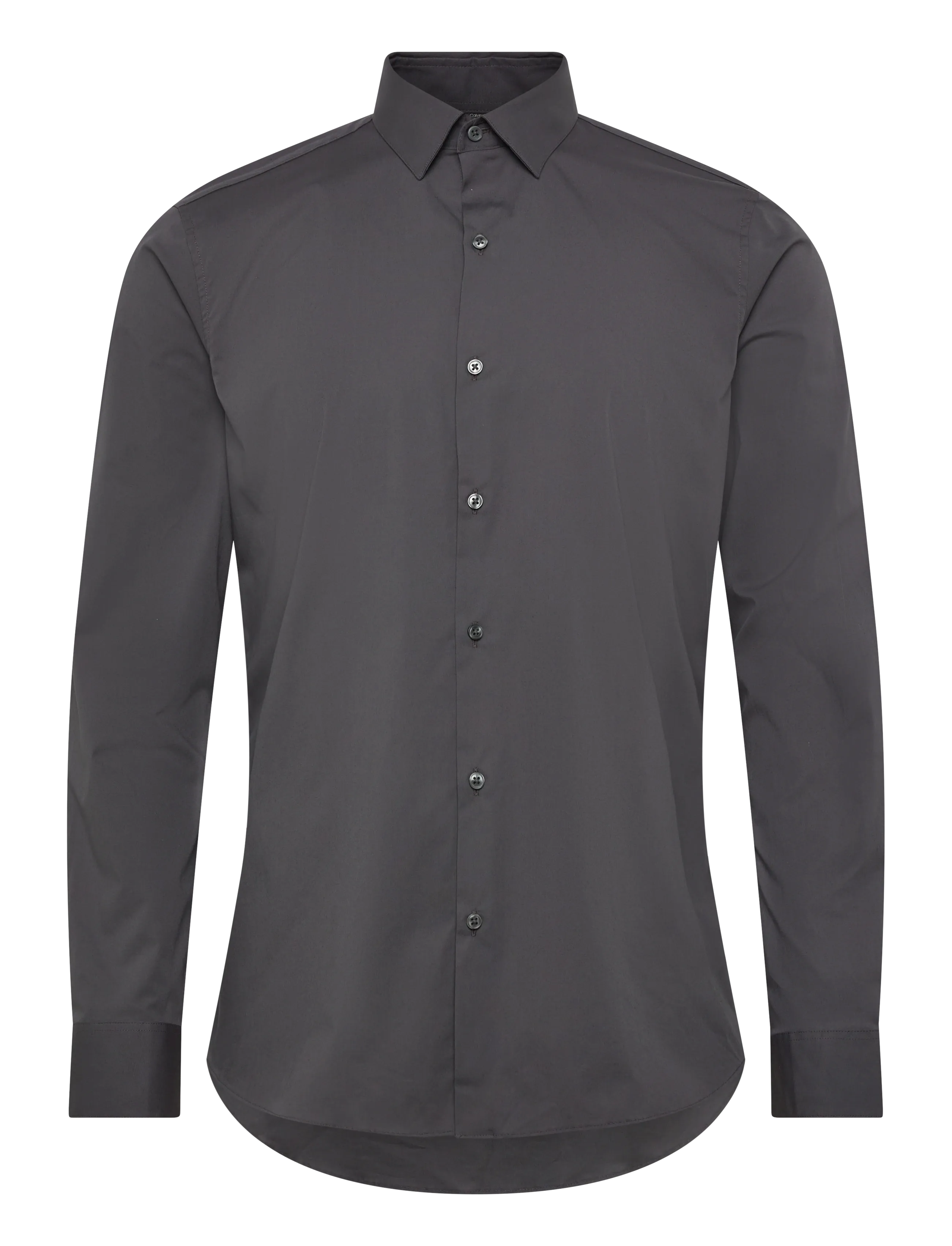 Calvin Klein SLIM ESNTL POPLIN STR SLD - Skjorter - CARBON / grey