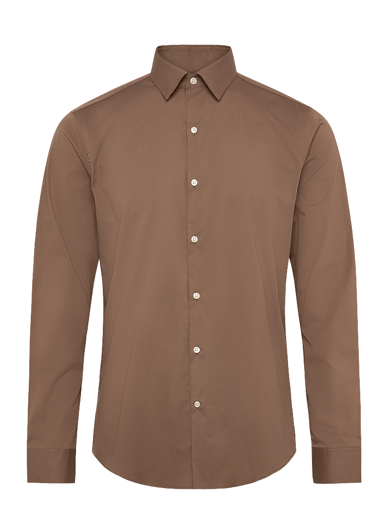 Calvin Klein - SLIM ESSENTIALS POPLIN STR SLD - kostymskjortor - new tan - 0