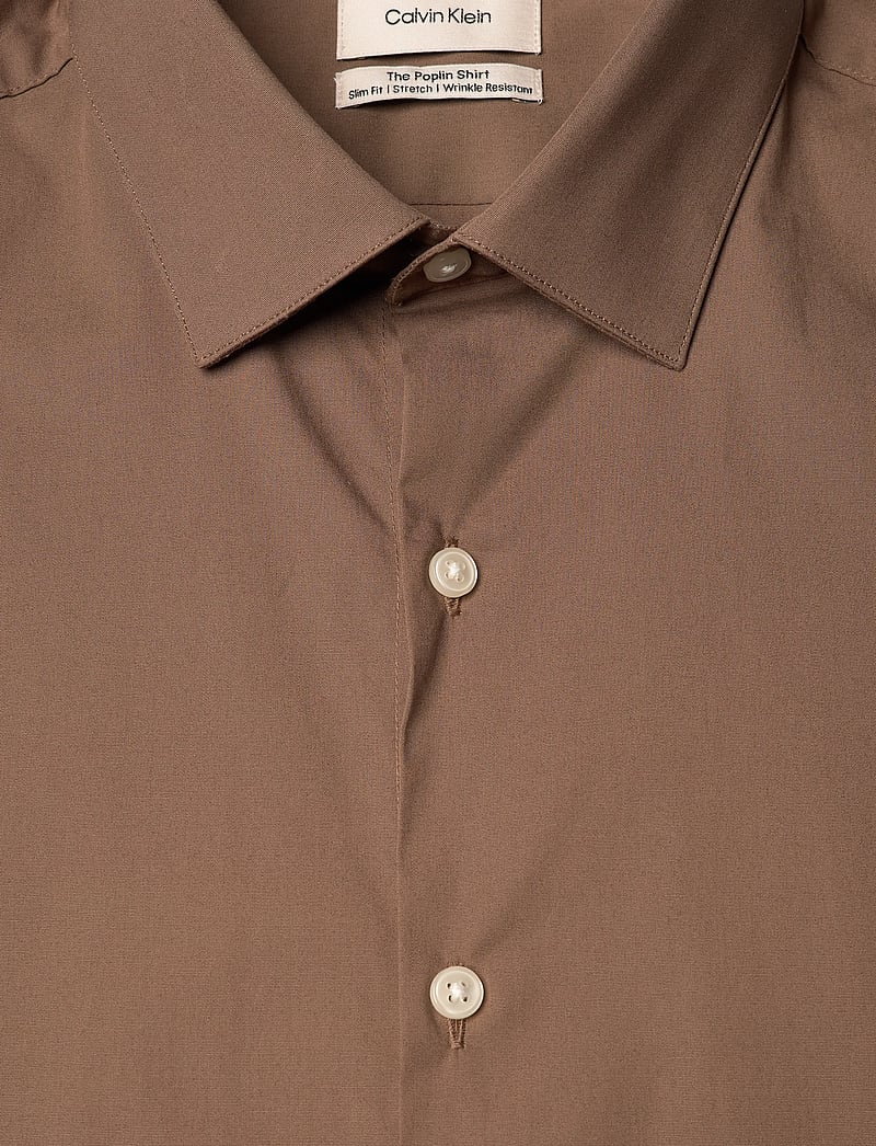 Calvin Klein - SLIM ESSENTIALS POPLIN STR SLD - kostymskjortor - new tan - 2