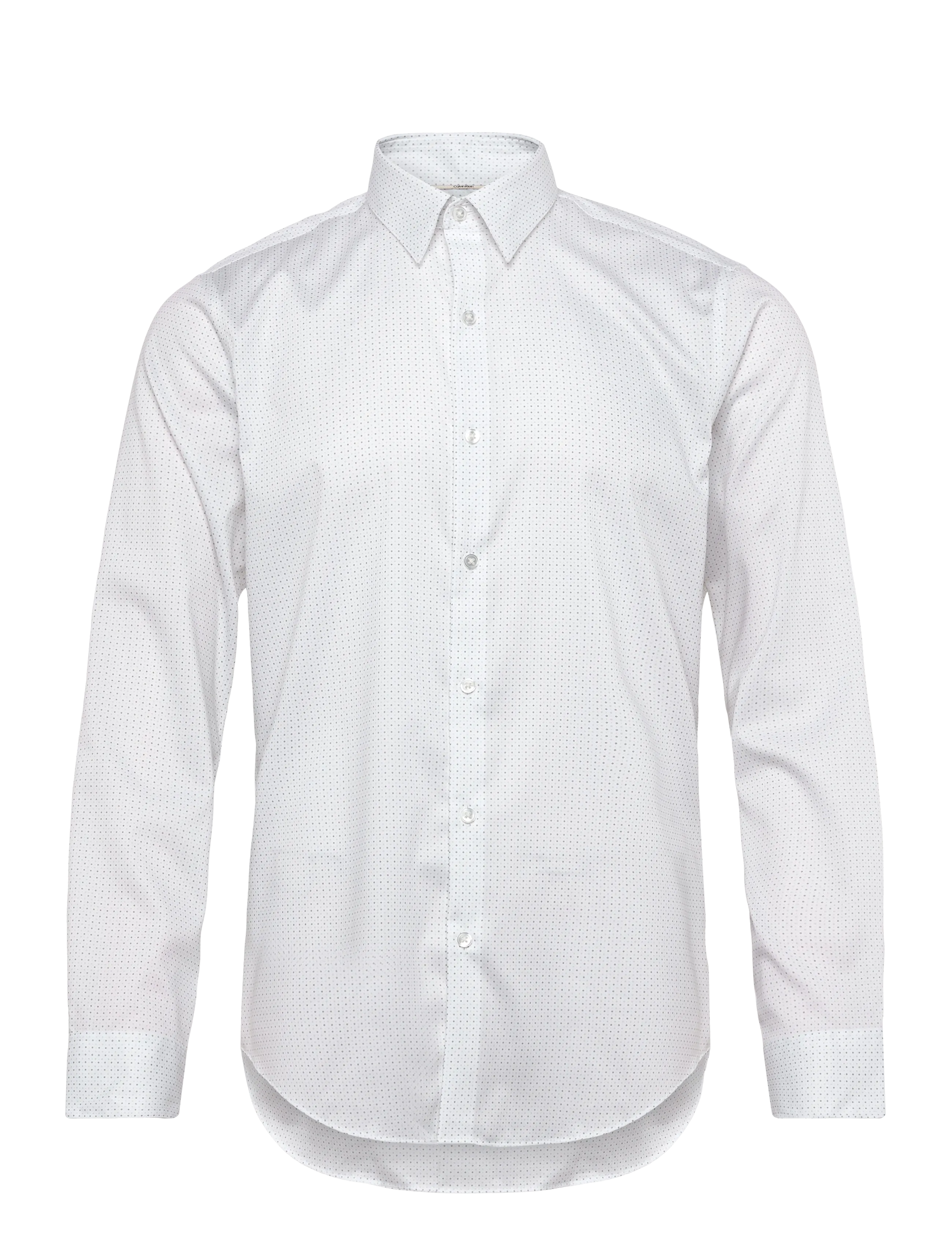 Calvin Klein Slim Mid Twill Str Prt, Mænd, Mønstret Slim Fit Skjorte, Hvid, Str: 43