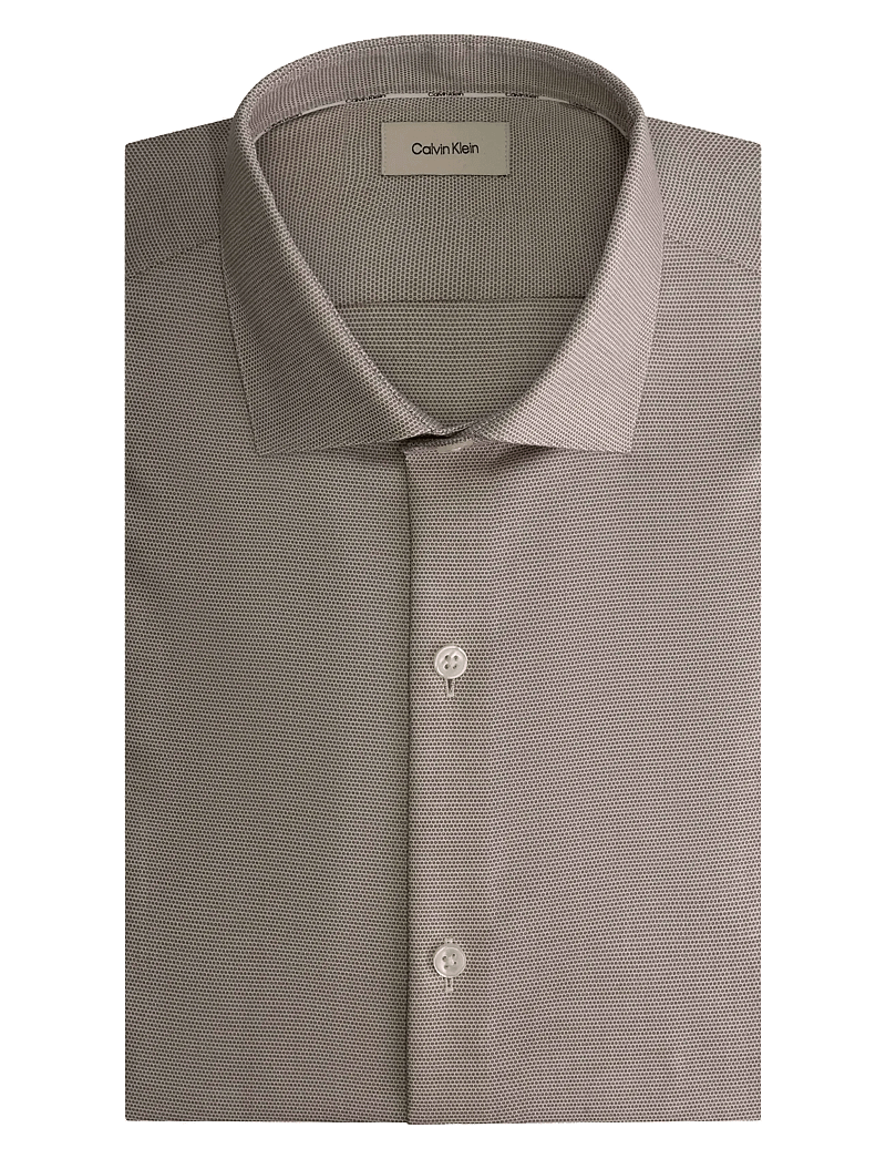 Calvin Klein - SLIM MID TWILL STR SLD - formelle hemden - taupe - 0