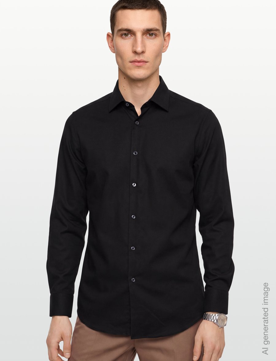 Calvin Klein - REG OCCASION STR SLD - ametlikud särgid - black - 3