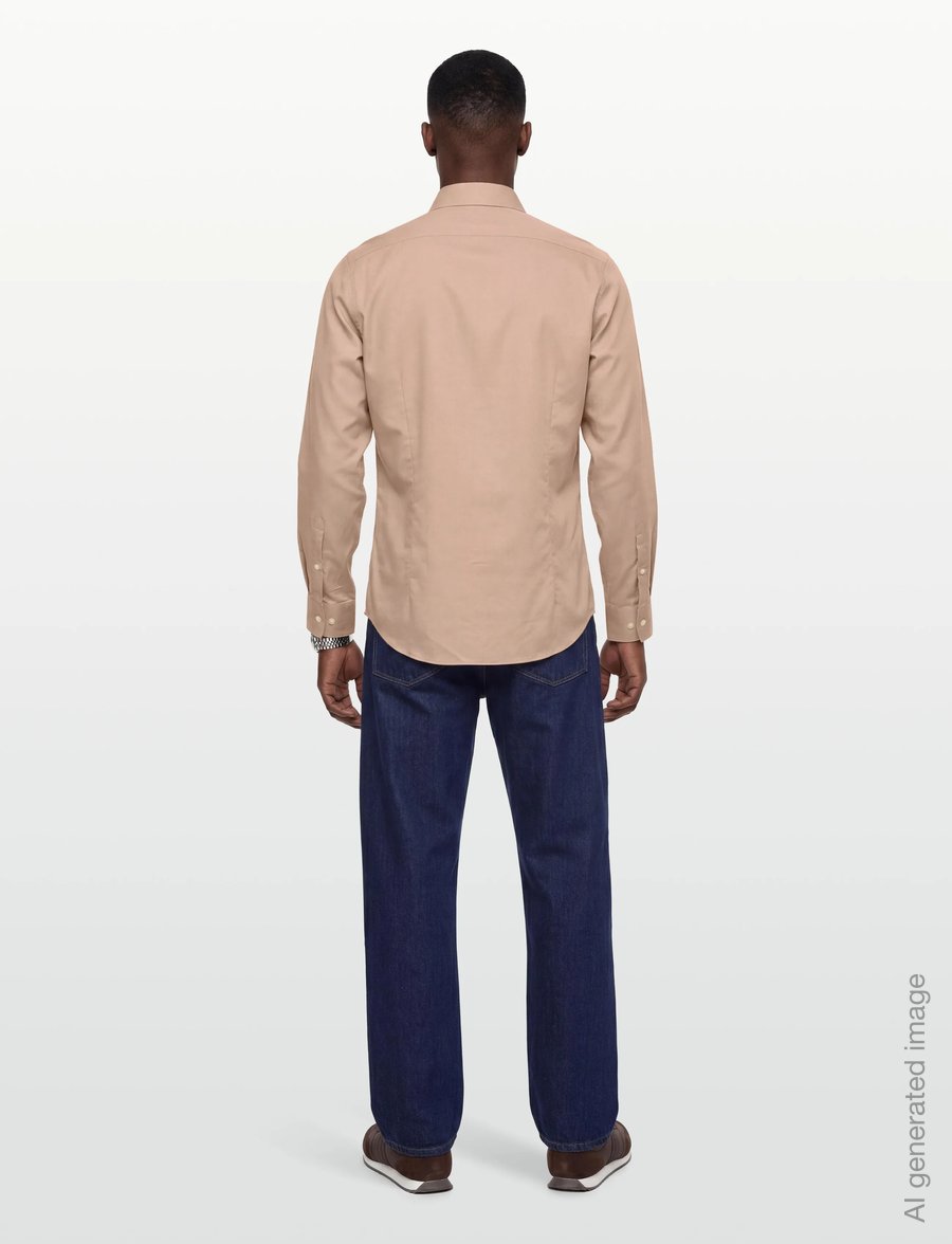 Calvin Klein - SLIM SFT SEASNL COMF SLD - formal shirts - tan - 4