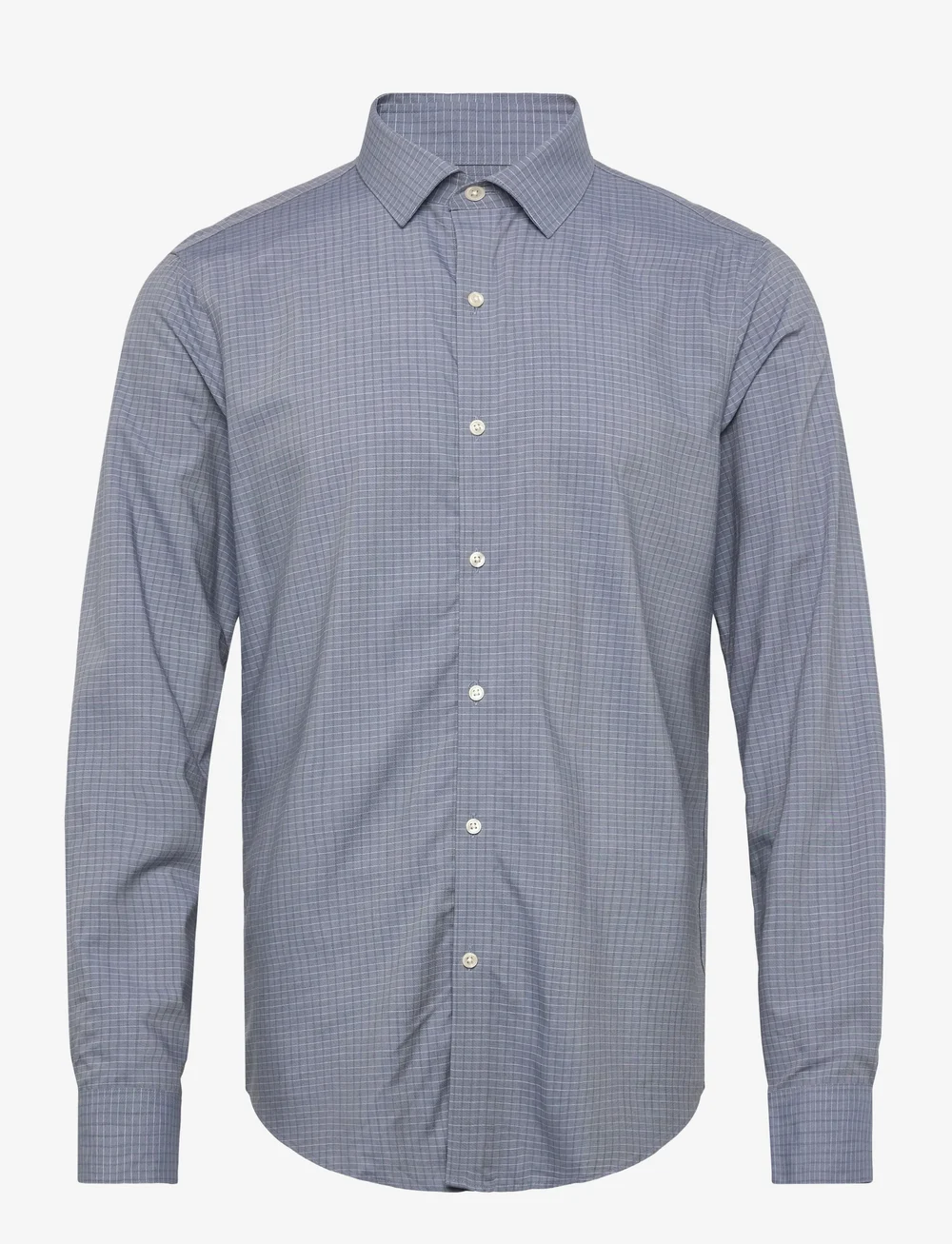 Calvin Klein - SLIM SFT SEASNL COMF CHK - ruudulised särgid - steel blue - 0