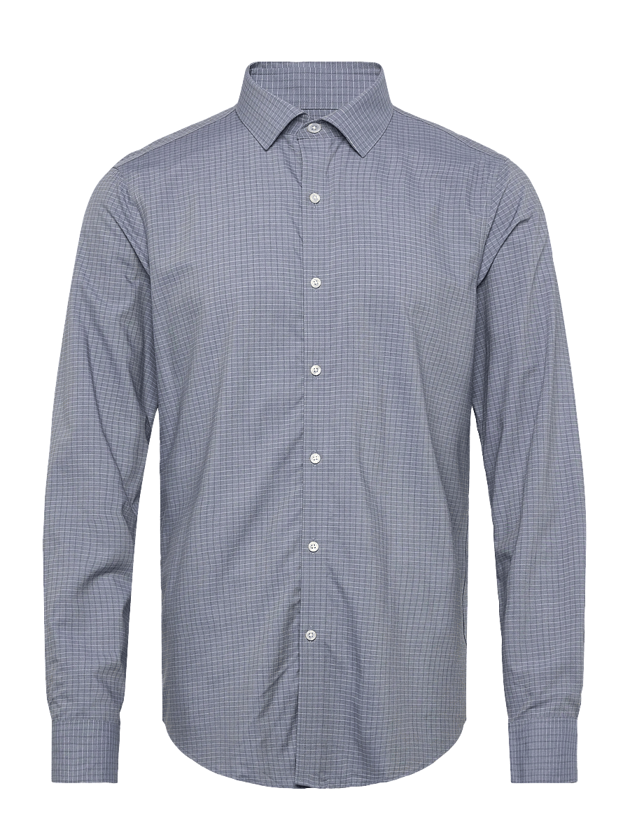 Calvin Klein - SLIM SFT SEASNL COMF CHK - checkered shirts - steel blue - 0