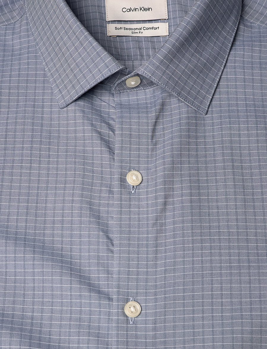 Calvin Klein - SLIM SFT SEASNL COMF CHK - checkered shirts - steel blue - 2