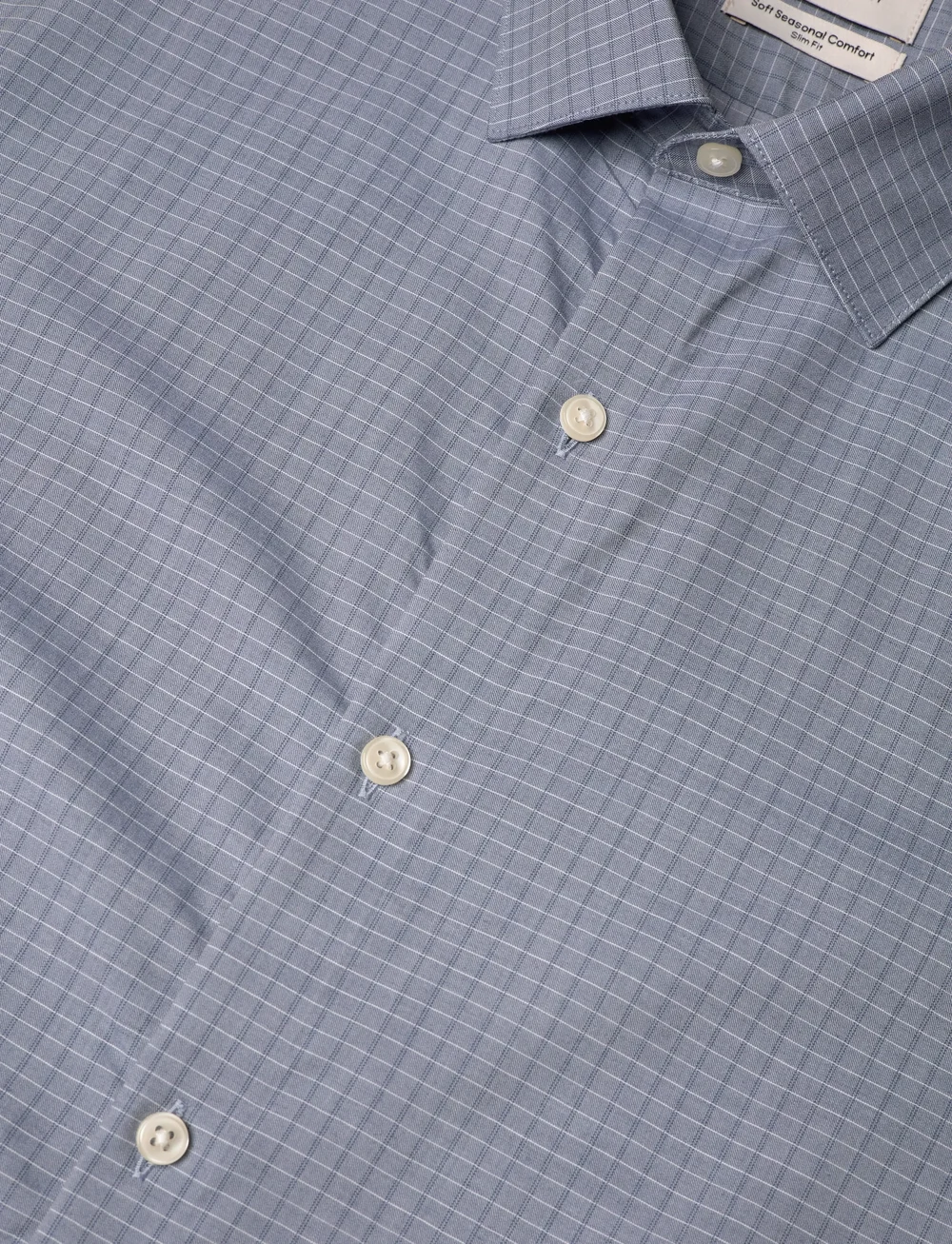 Calvin Klein - SLIM SFT SEASNL COMF CHK - ruudulised särgid - steel blue - 3