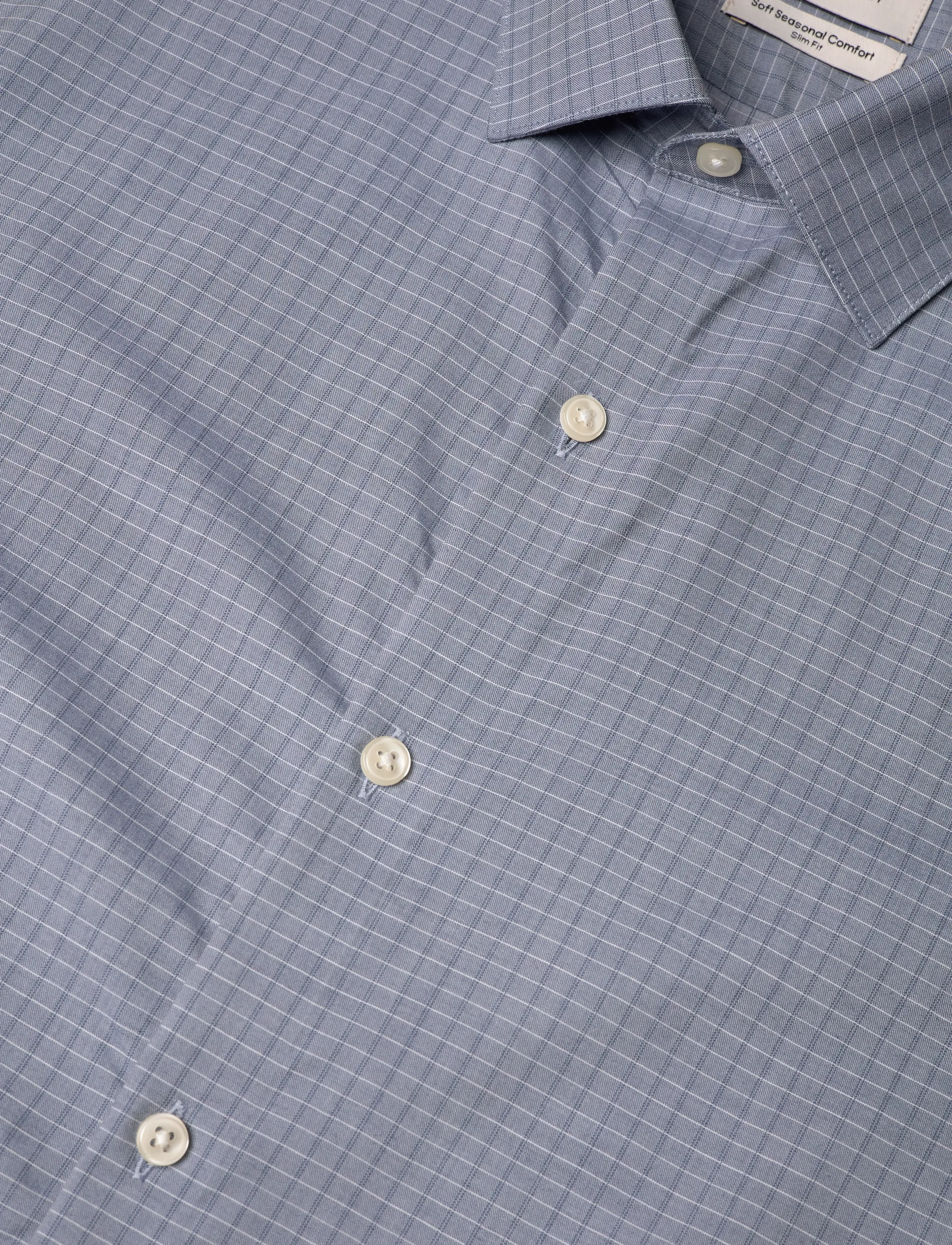 Calvin Klein - SLIM SFT SEASNL COMF CHK - biznesowa - steel blue - 3
