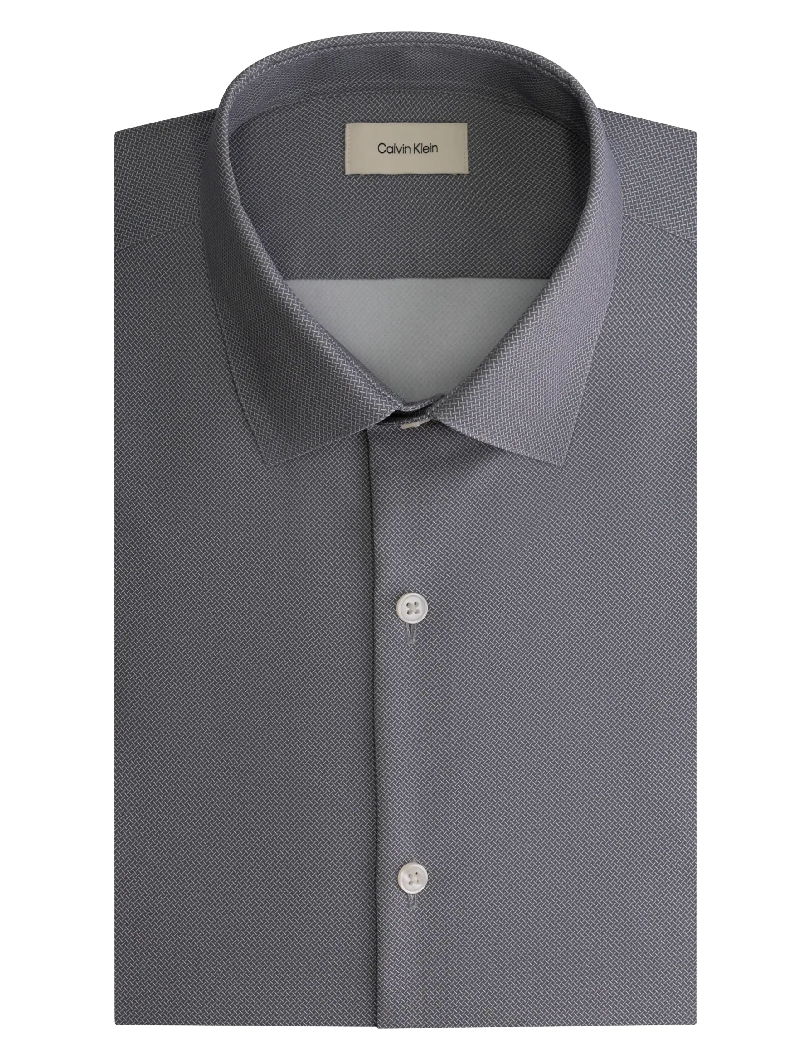 Calvin Klein SLIM PERF WOVEN STR PRT - Hemden - CHARCOAL / grey