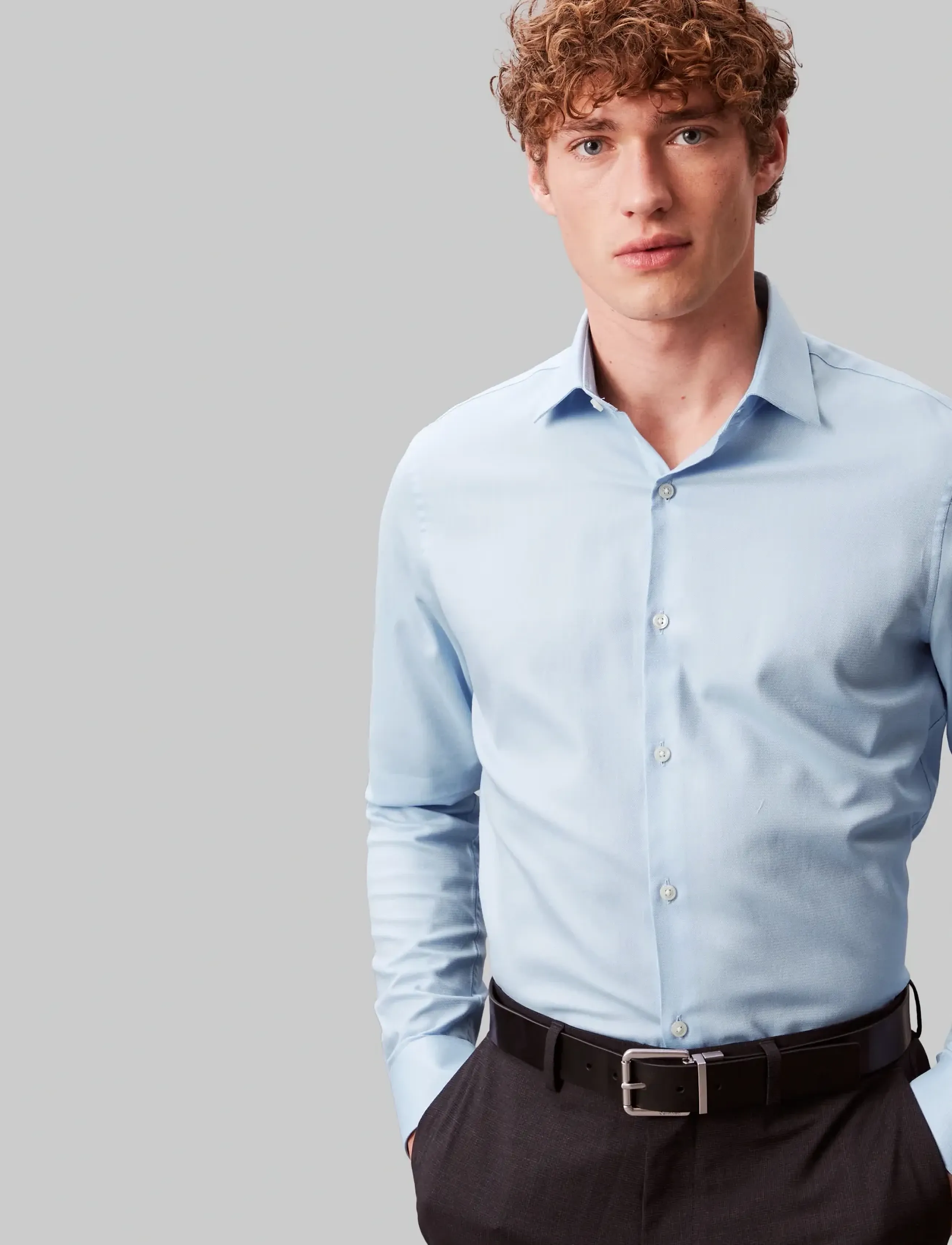 Calvin Klein SLIM ESNTL POPLIN STR SLD - Hemden - BLUE / blue