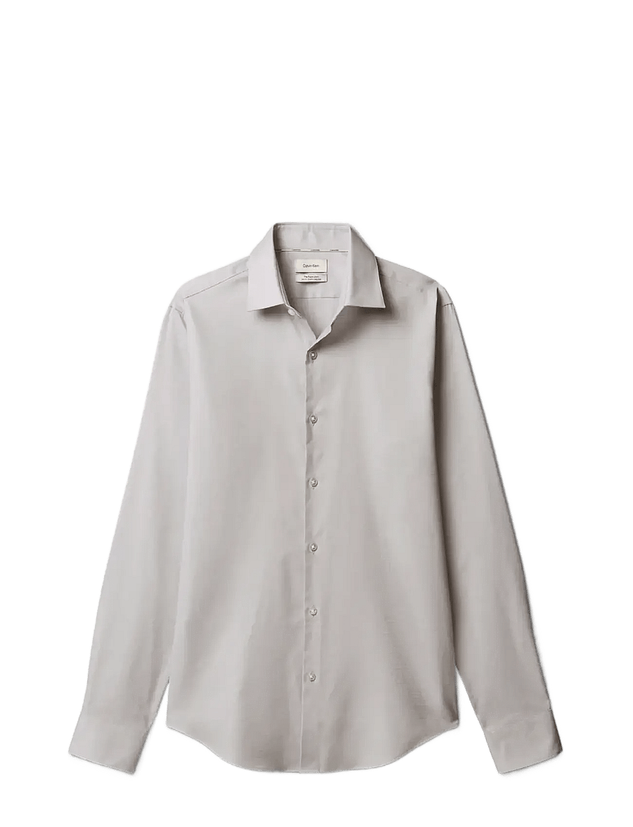 Calvin Klein - SLIM ESNTL POPLIN STR SLD - formal shirts - grey - 1