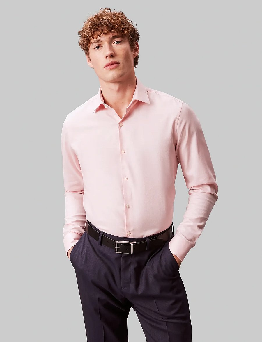 Calvin Klein - SLIM ESNTL POPLIN STR SLD - fínni skyrtur - pink - 3