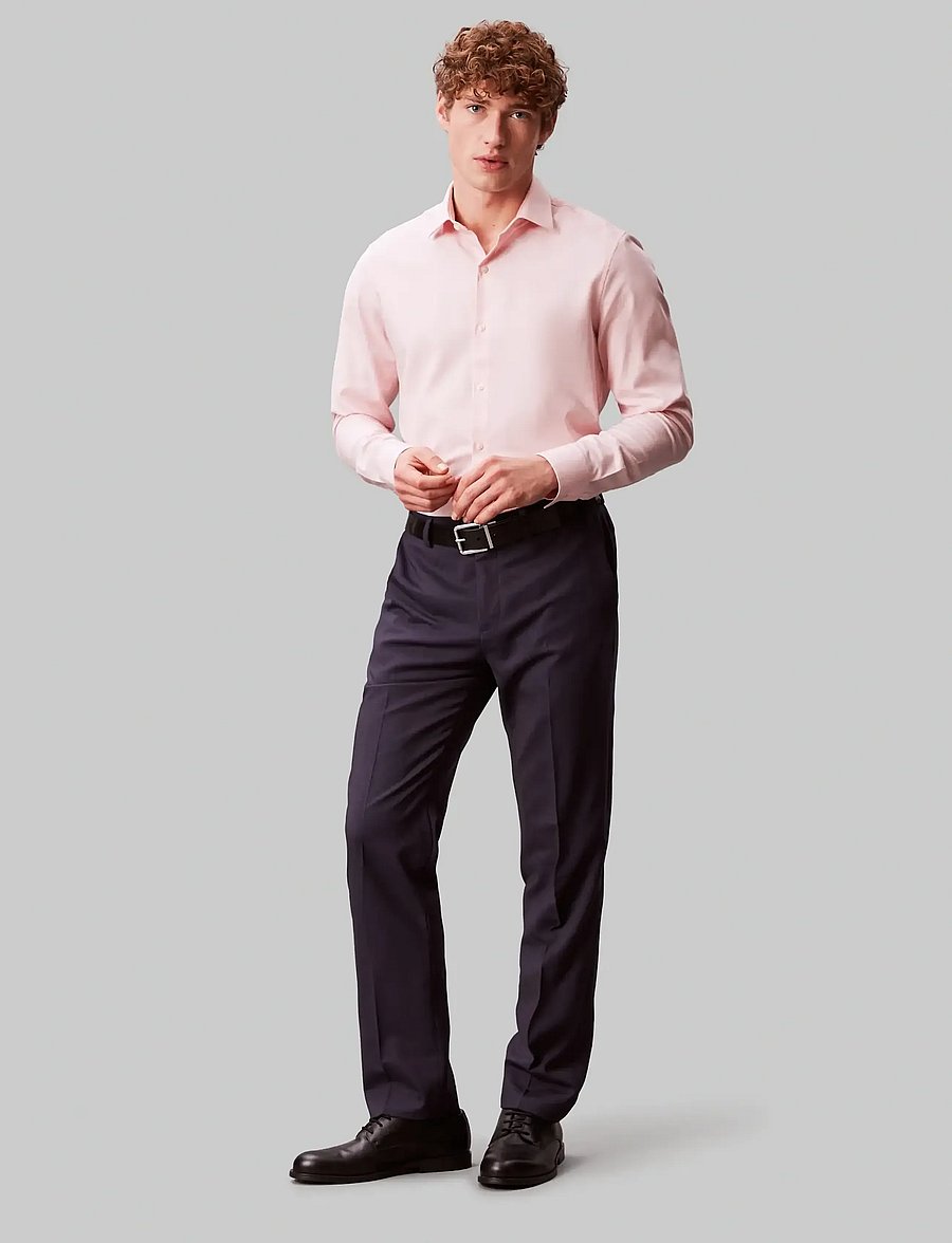 Calvin Klein - SLIM ESNTL POPLIN STR SLD - fínni skyrtur - pink - 4