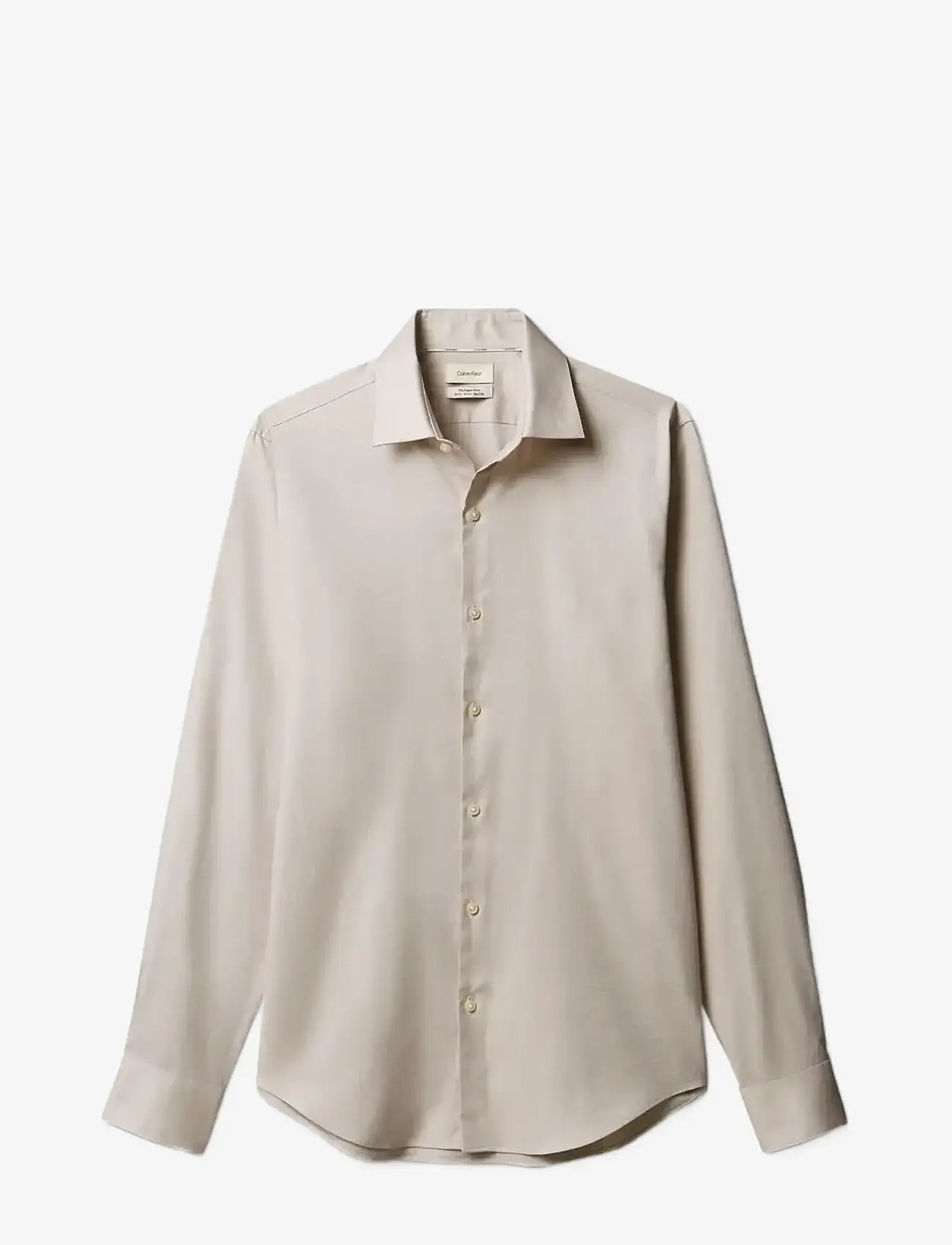 Calvin Klein - SLIM ESNTL POPLIN STR SLD - formelle skjorter - taupe - 1