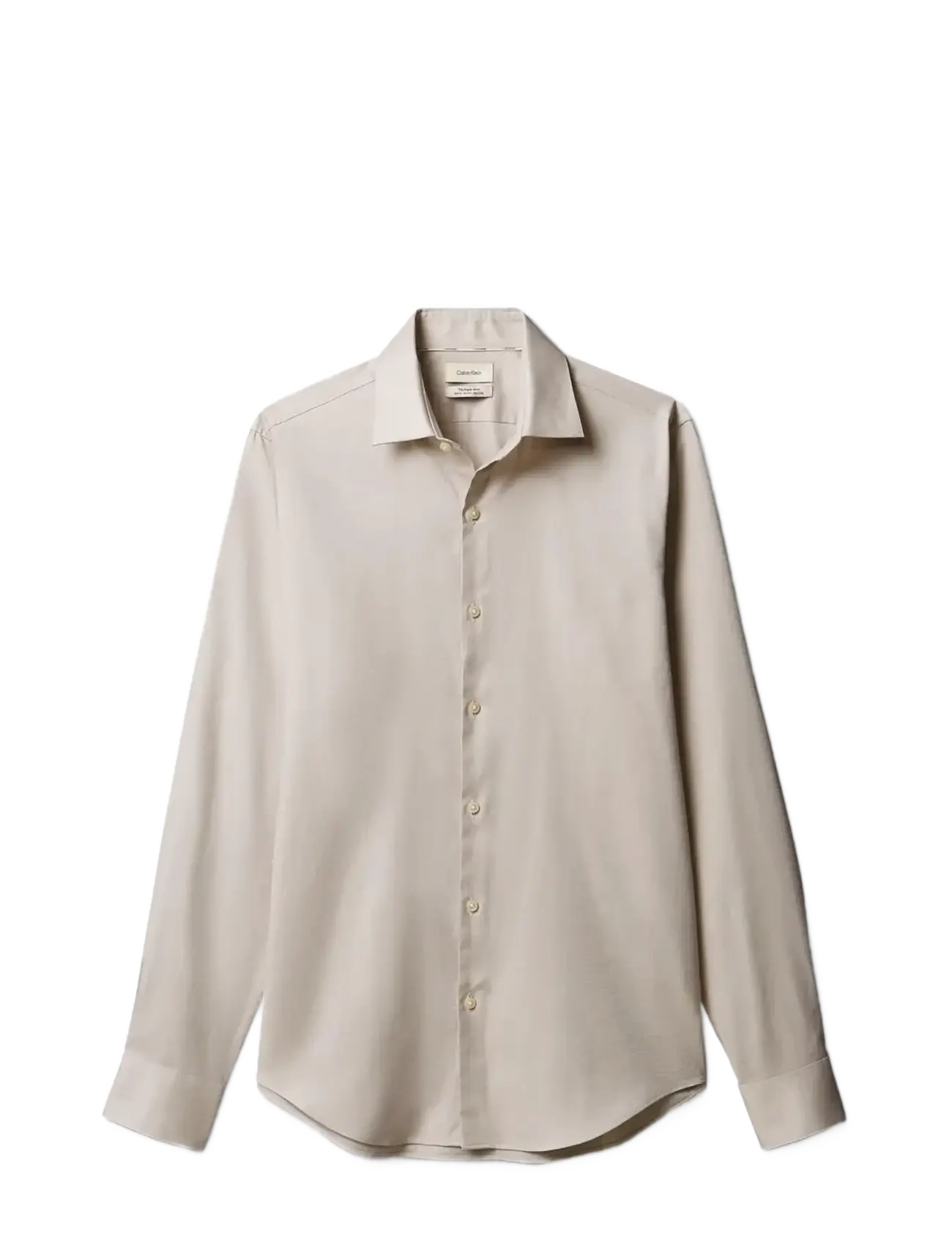 Calvin Klein SLIM ESNTL POPLIN STR SLD - Skjorter - TAUPE / beige