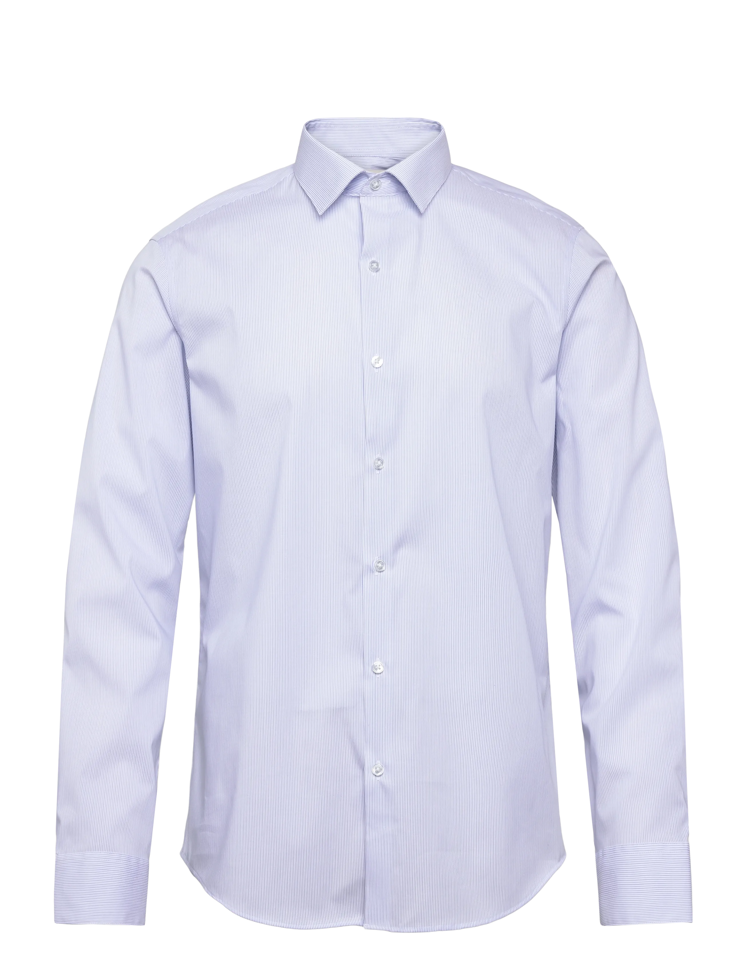 CALVIN KLEIN Slim Str Collar Stp Blau - 38 - Herren