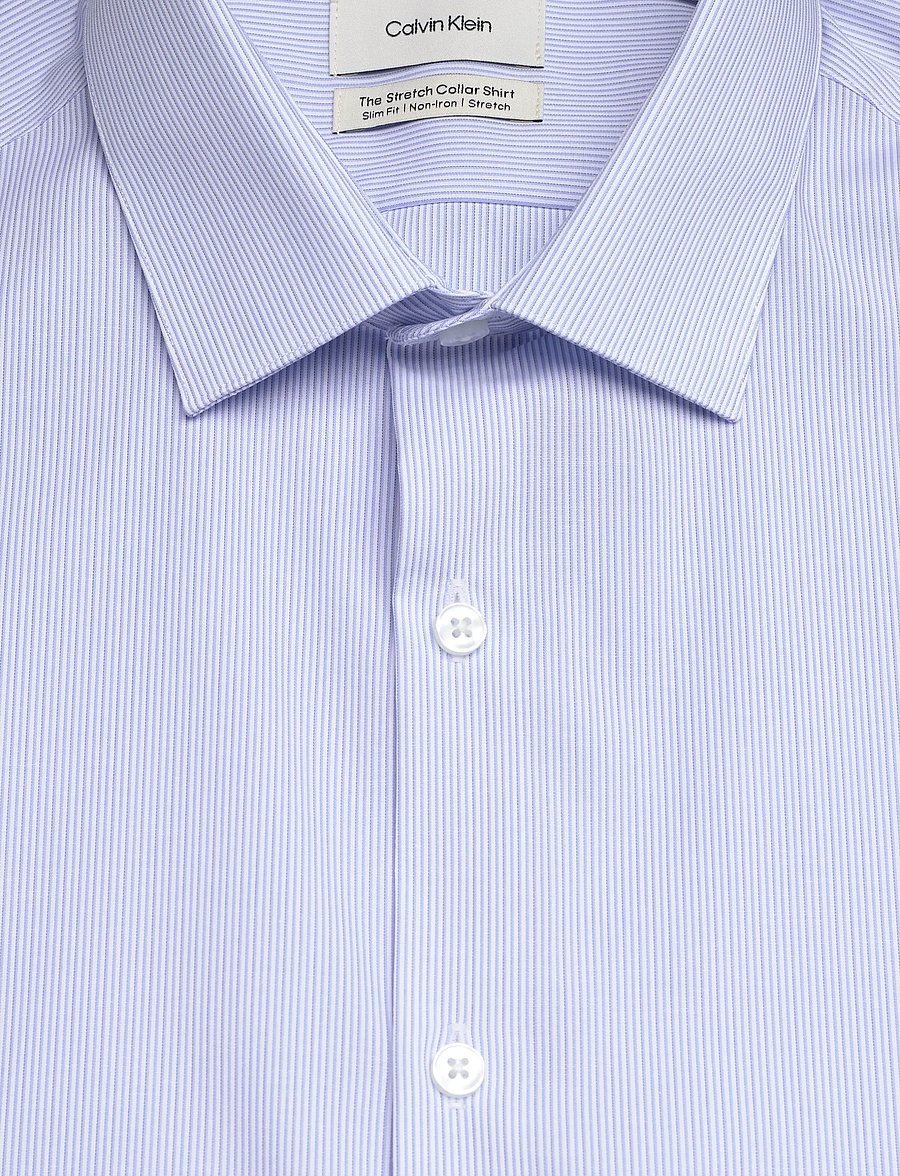 Calvin Klein - SLIM STR COLLAR STP - kostymskjortor - stream - 2