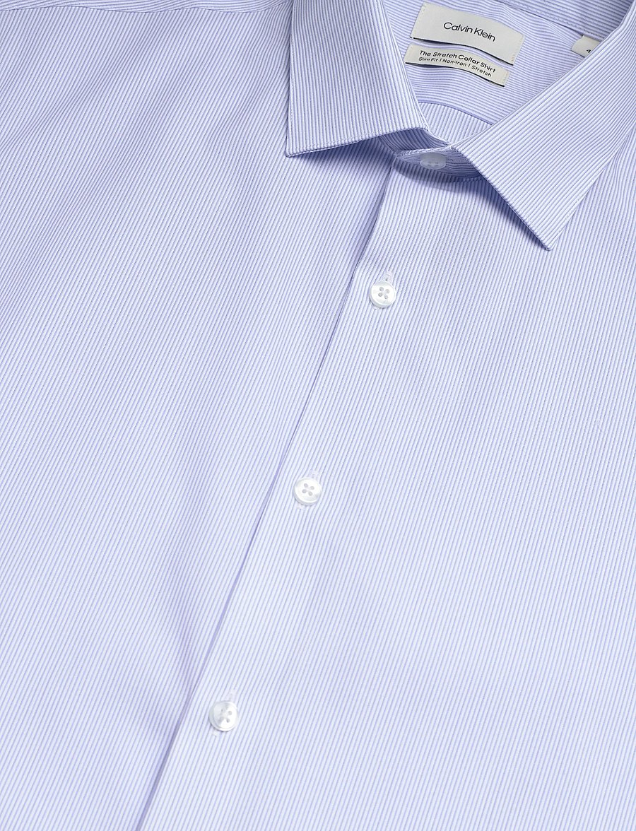 Calvin Klein - SLIM STR COLLAR STP - kostymskjortor - stream - 3