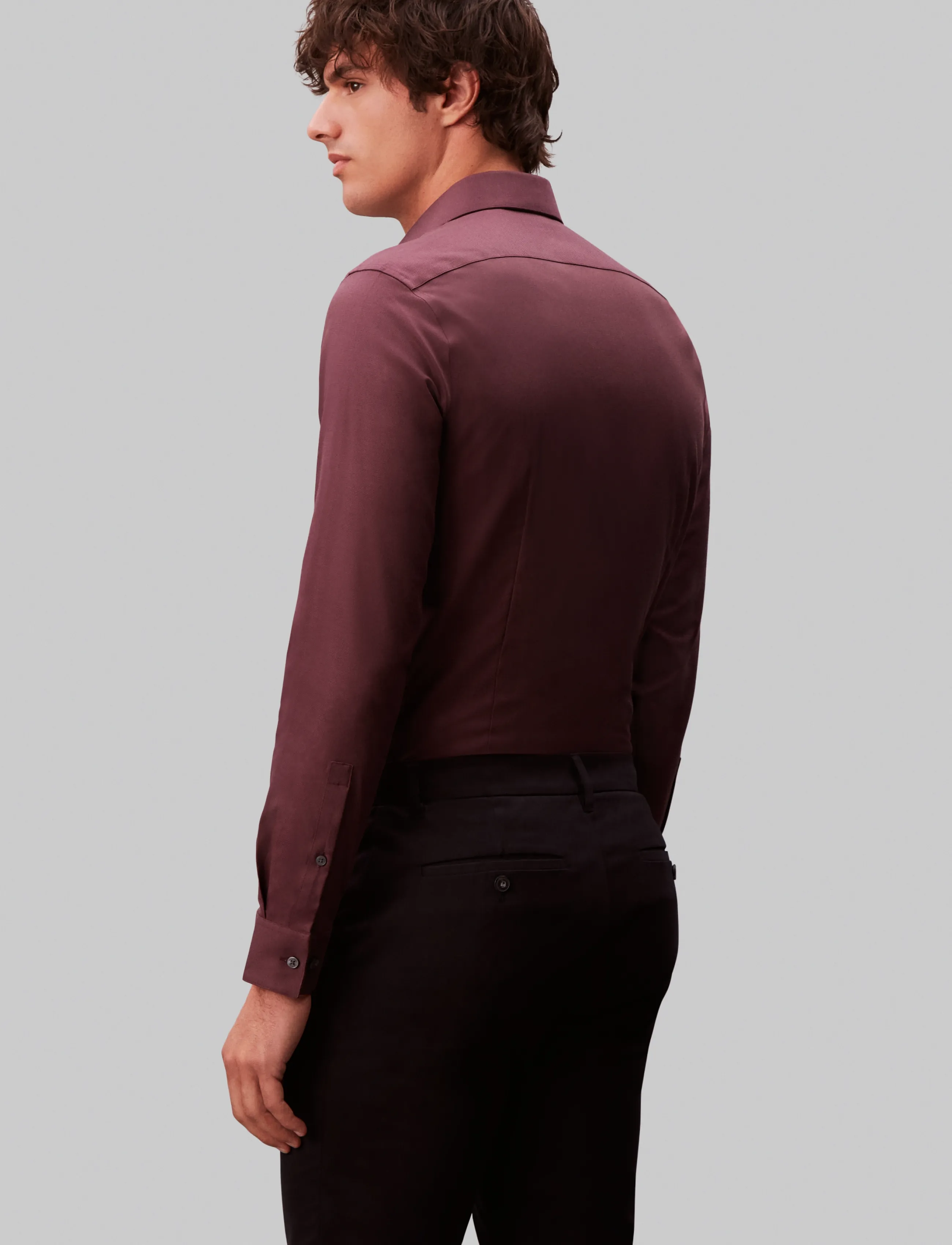 Calvin Klein - SLIM STR COLLAR SLD - formelle hemden - burgundy - 2