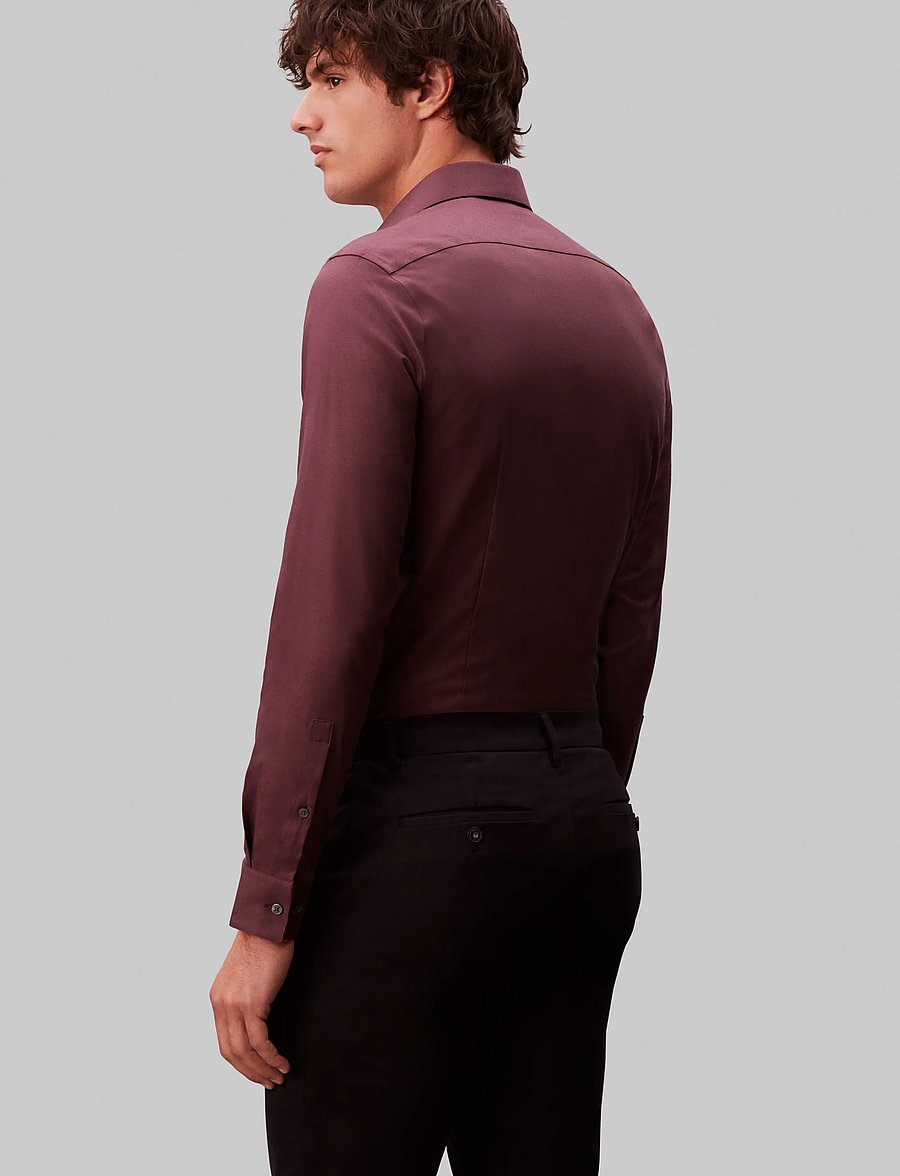 Calvin Klein - SLIM STR COLLAR SLD - formelle hemden - burgundy - 2
