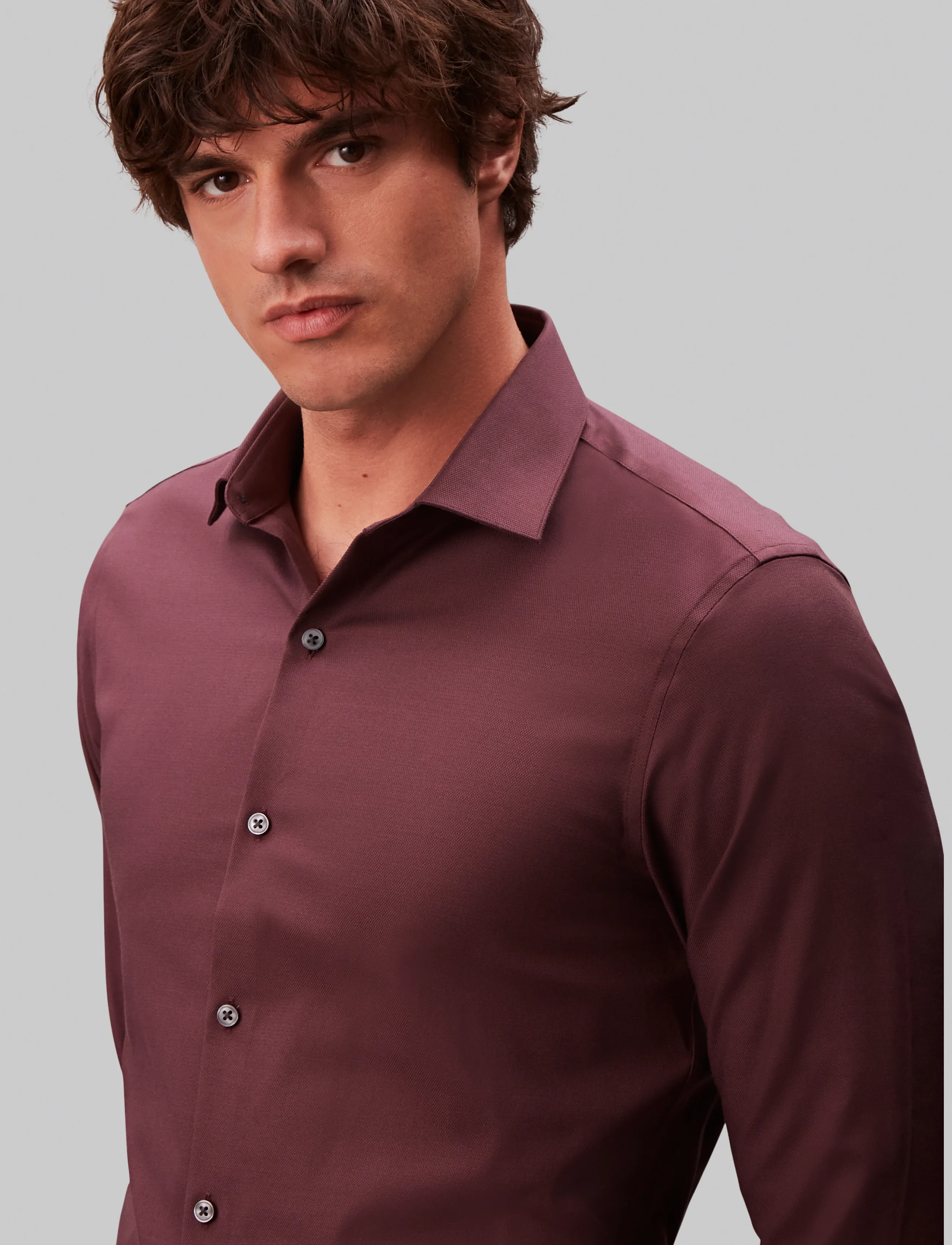 Calvin Klein - SLIM STR COLLAR SLD - formelle hemden - burgundy - 3