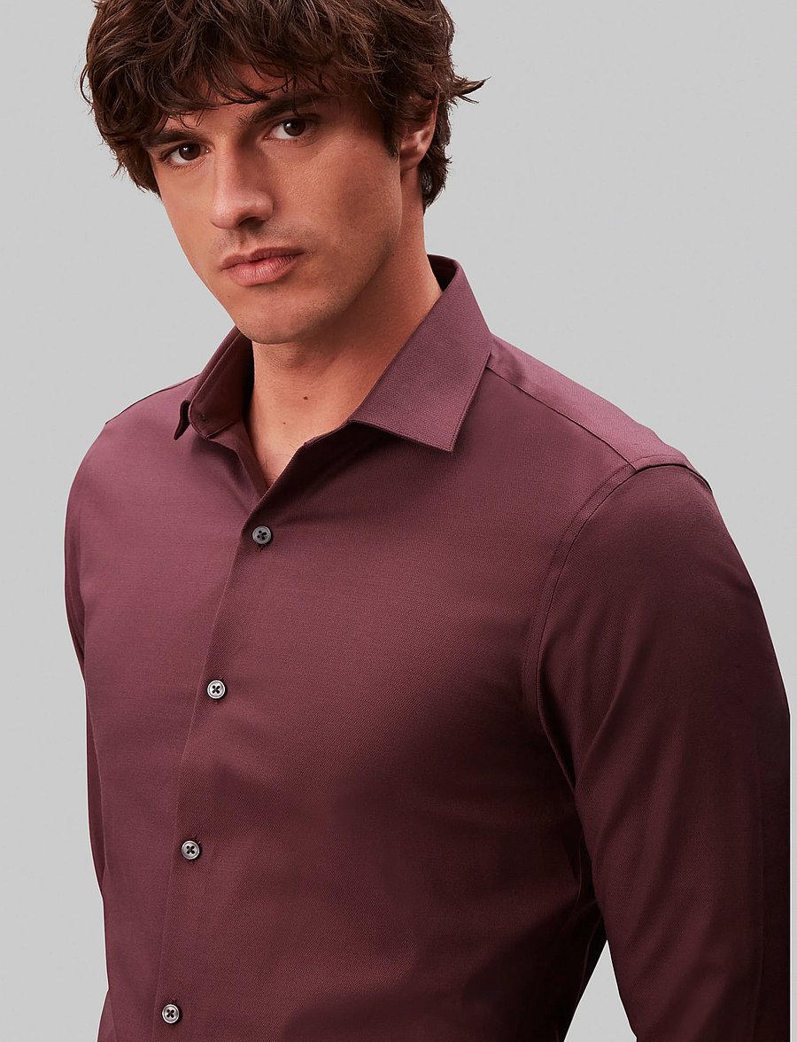 Calvin Klein - SLIM STR COLLAR SLD - formelle hemden - burgundy - 3