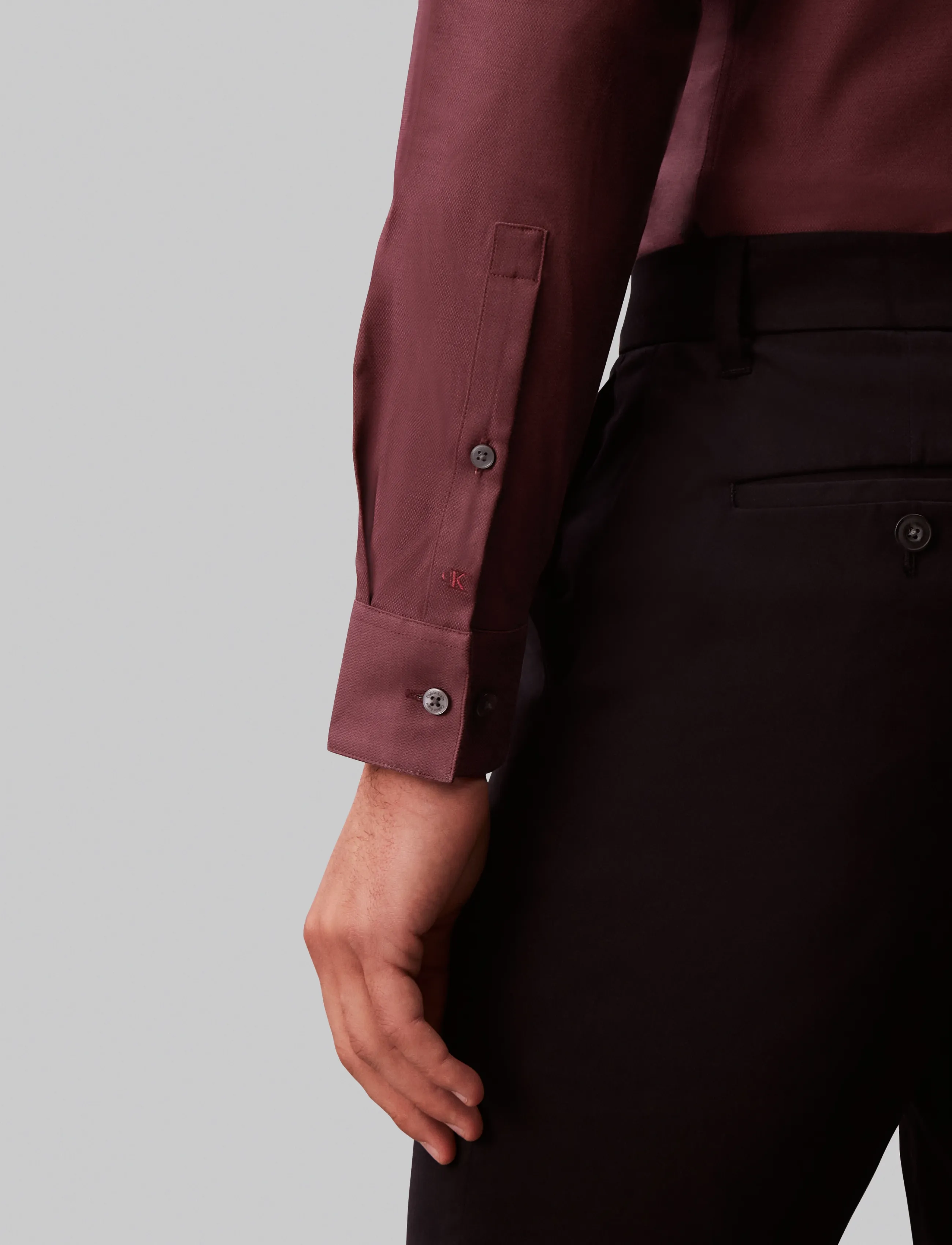 Calvin Klein - SLIM STR COLLAR SLD - formelle hemden - burgundy - 5