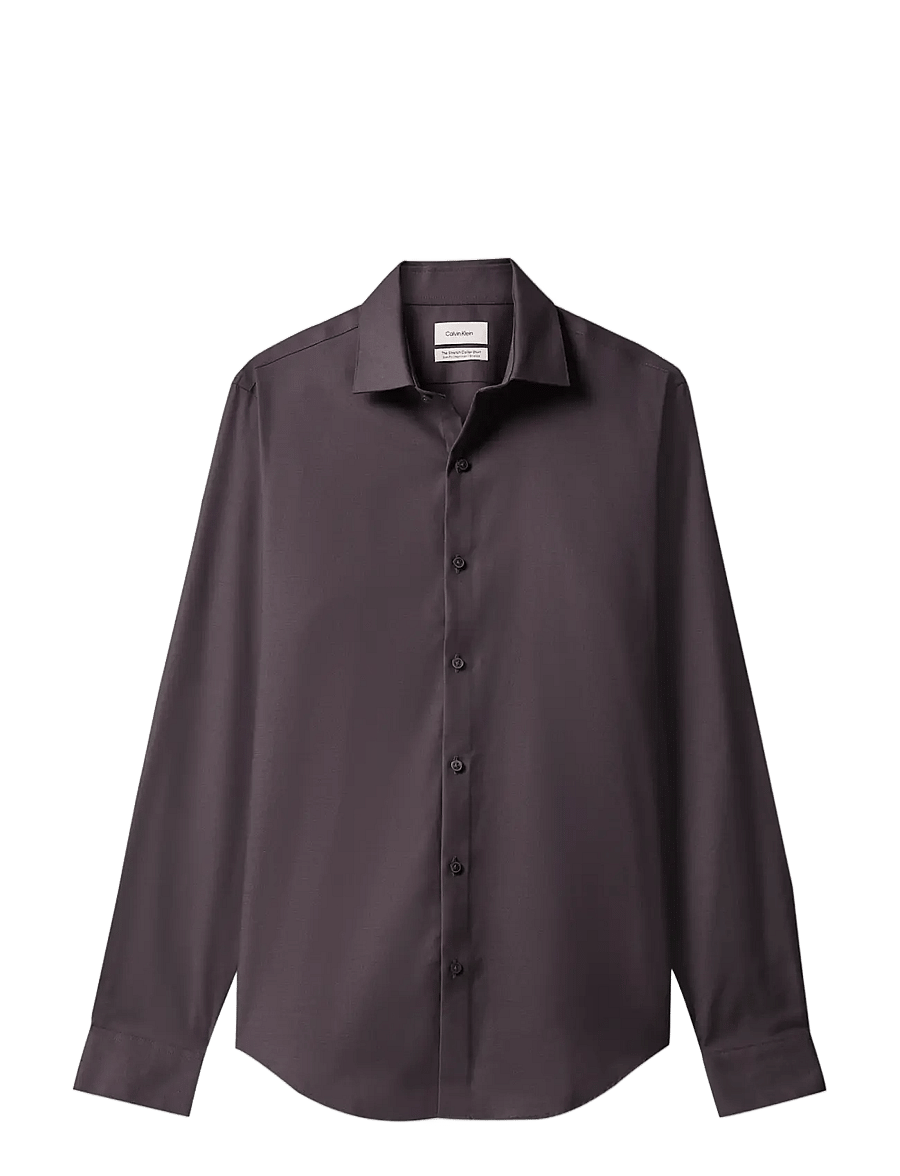 Calvin Klein - SLIM STR COLLAR SLD - ametlikud särgid - charcoal - 1