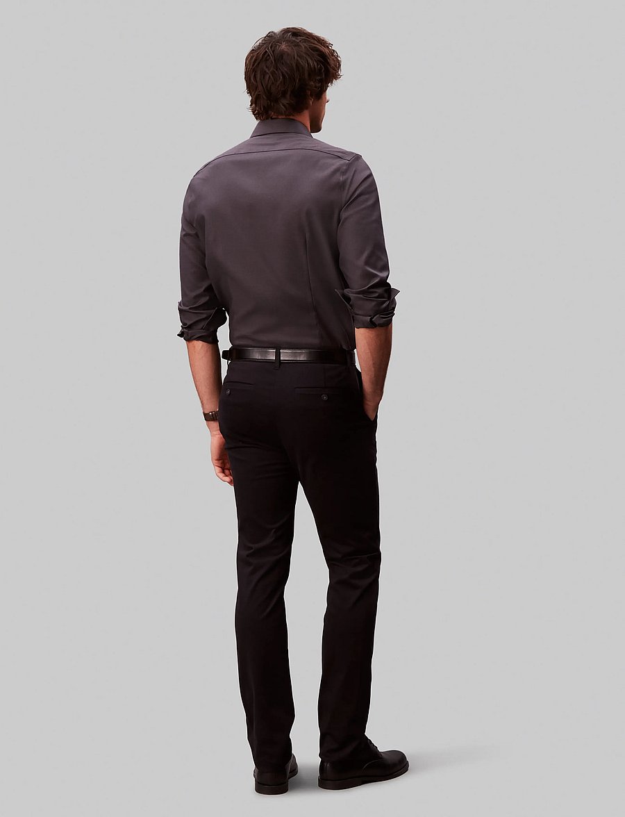 Calvin Klein - SLIM STR COLLAR SLD - ametlikud särgid - charcoal - 2